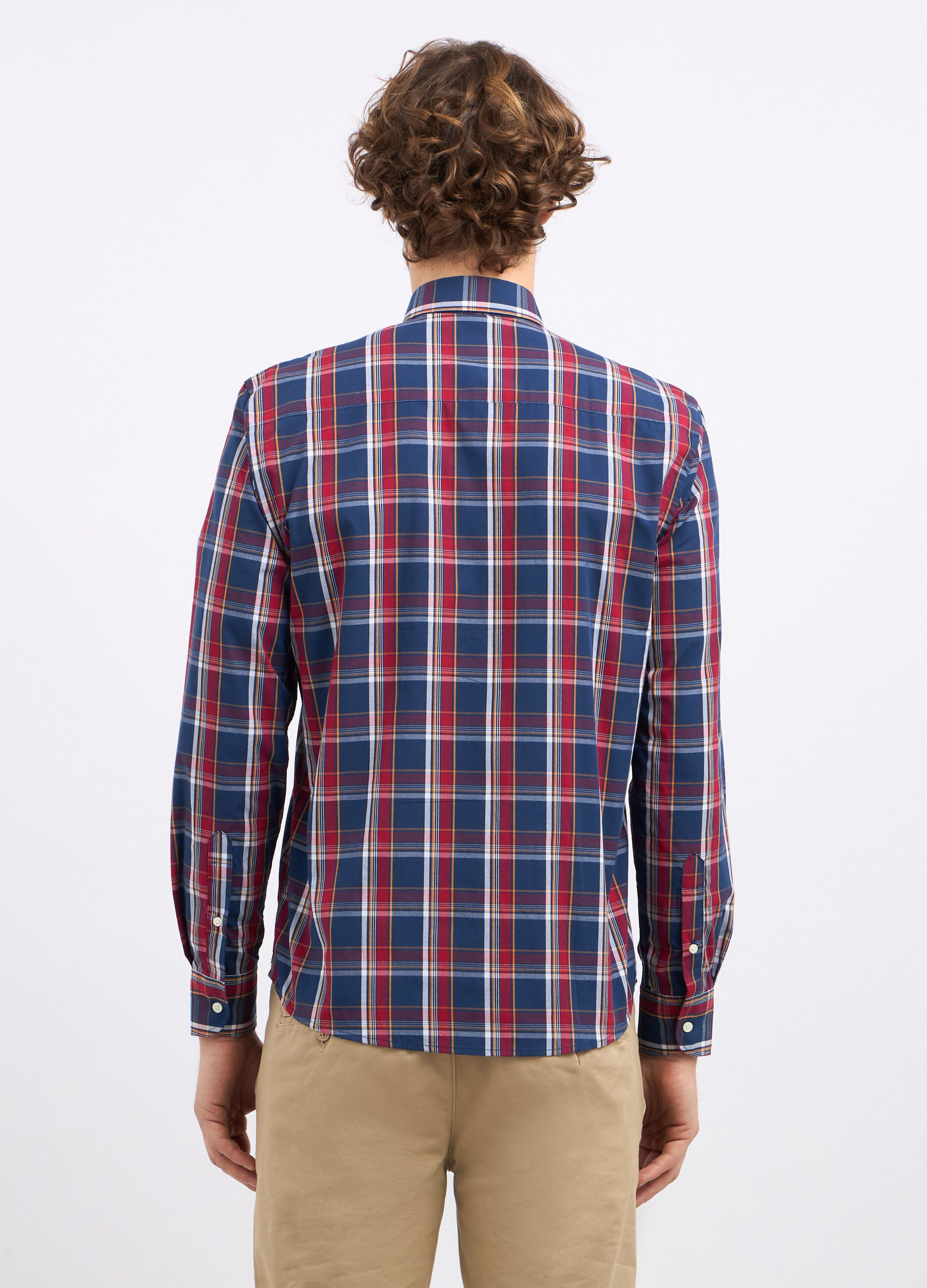 Camicia a quadri in misto cotone uomo_1