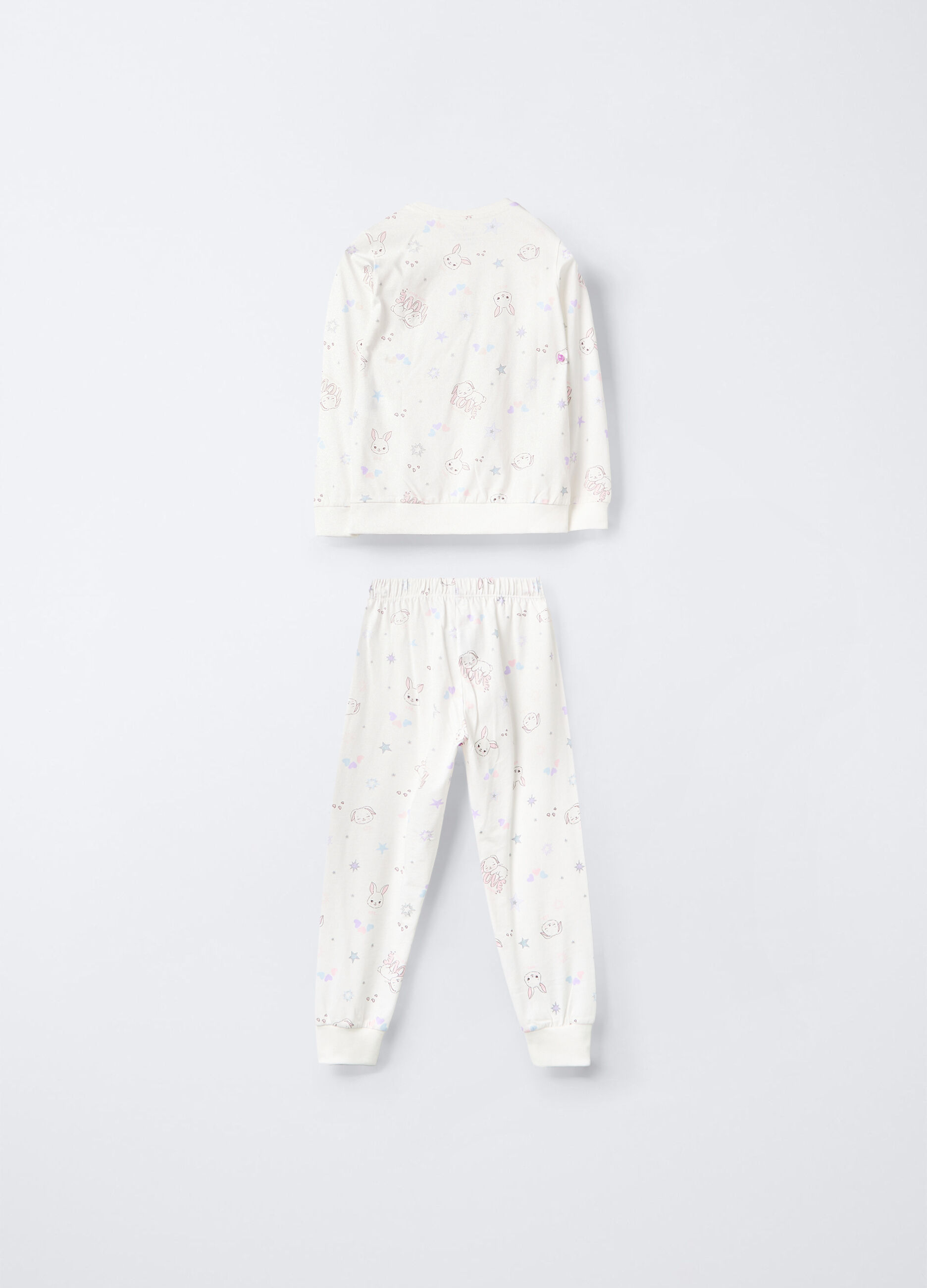 Set pigiama lungo in jersey di puro cotone bambina_1