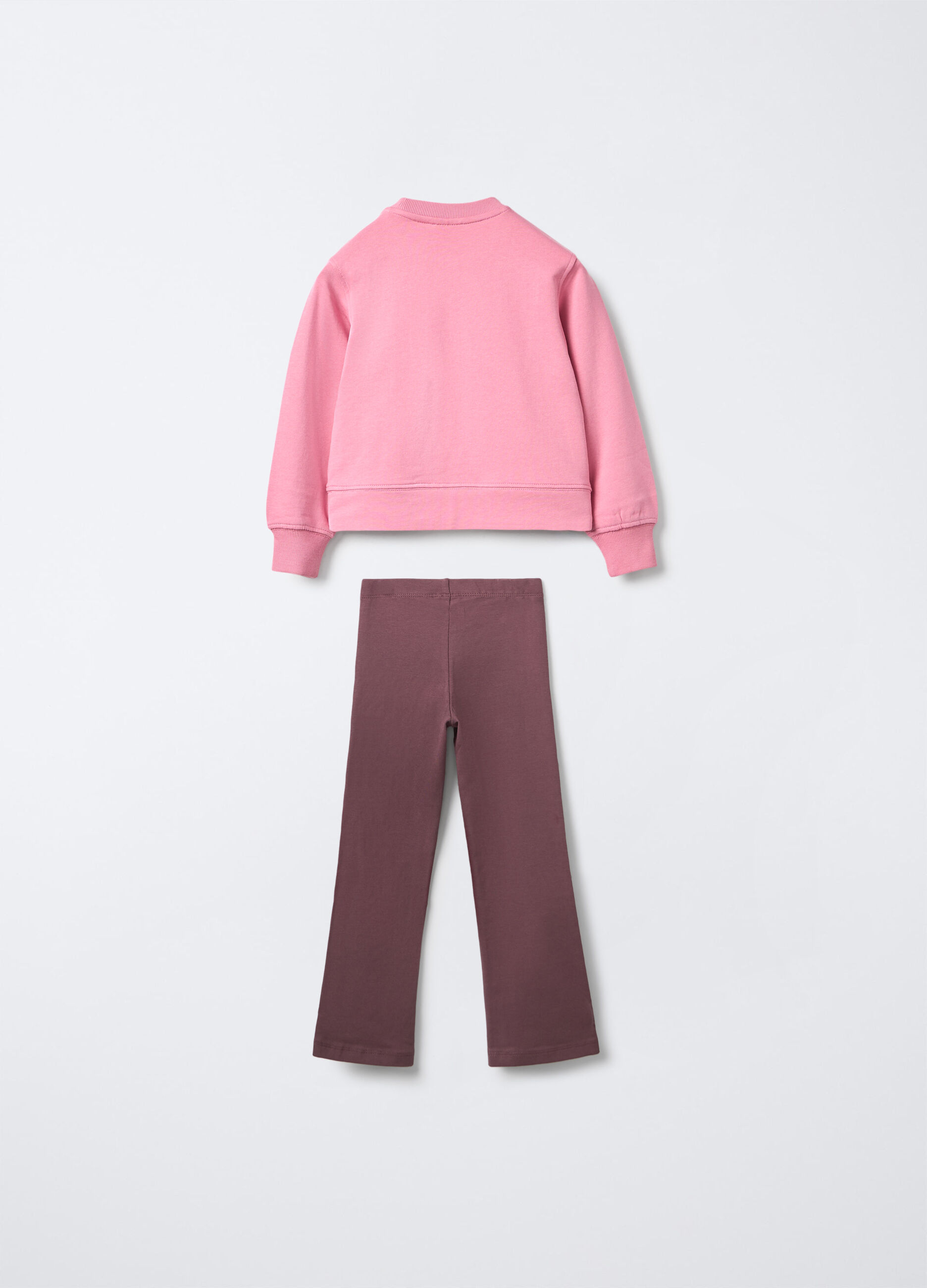Jogging set in puro cotone garzato bambina_1