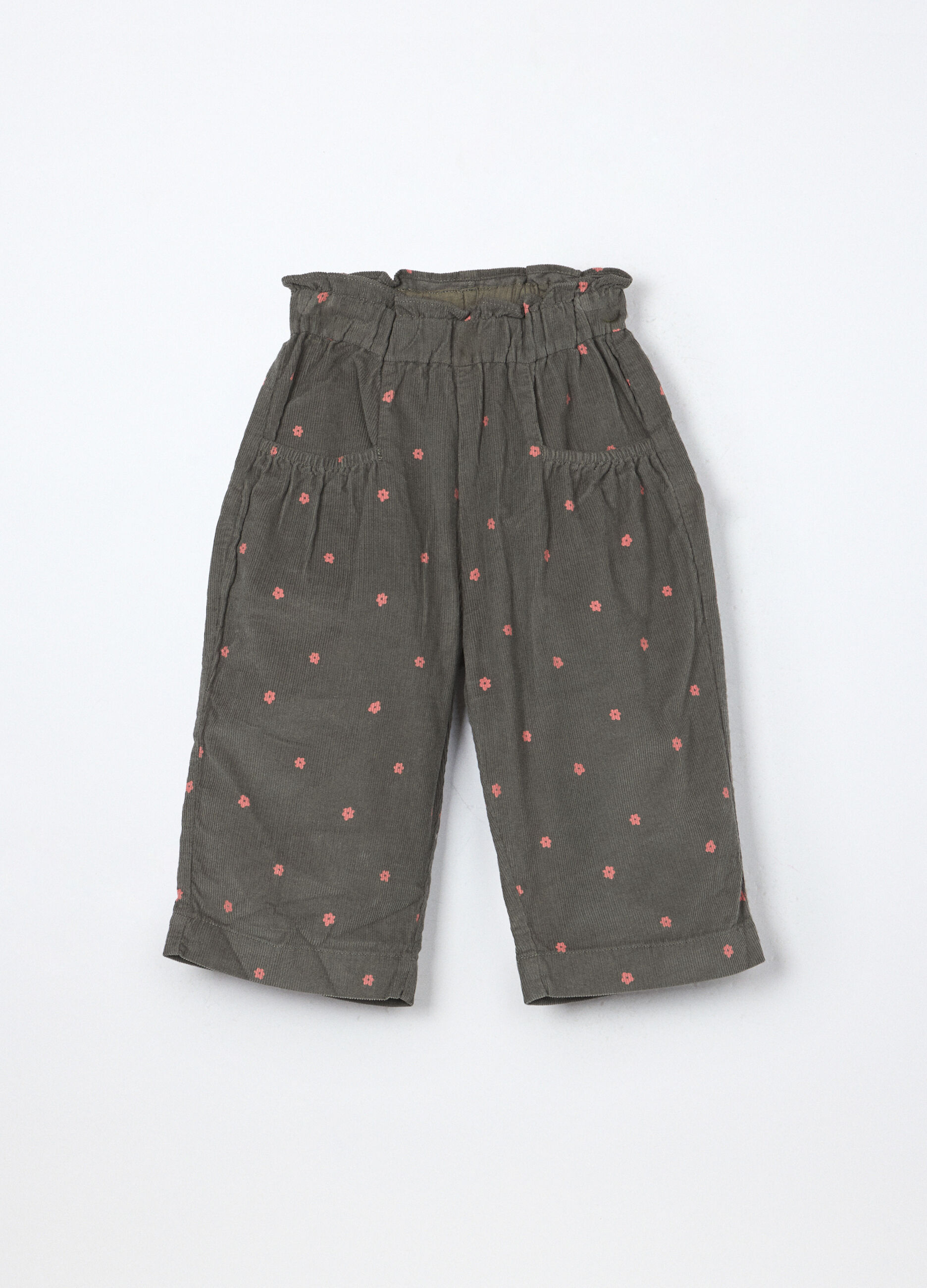 Pantaloni wide leg in velluto a coste neonata