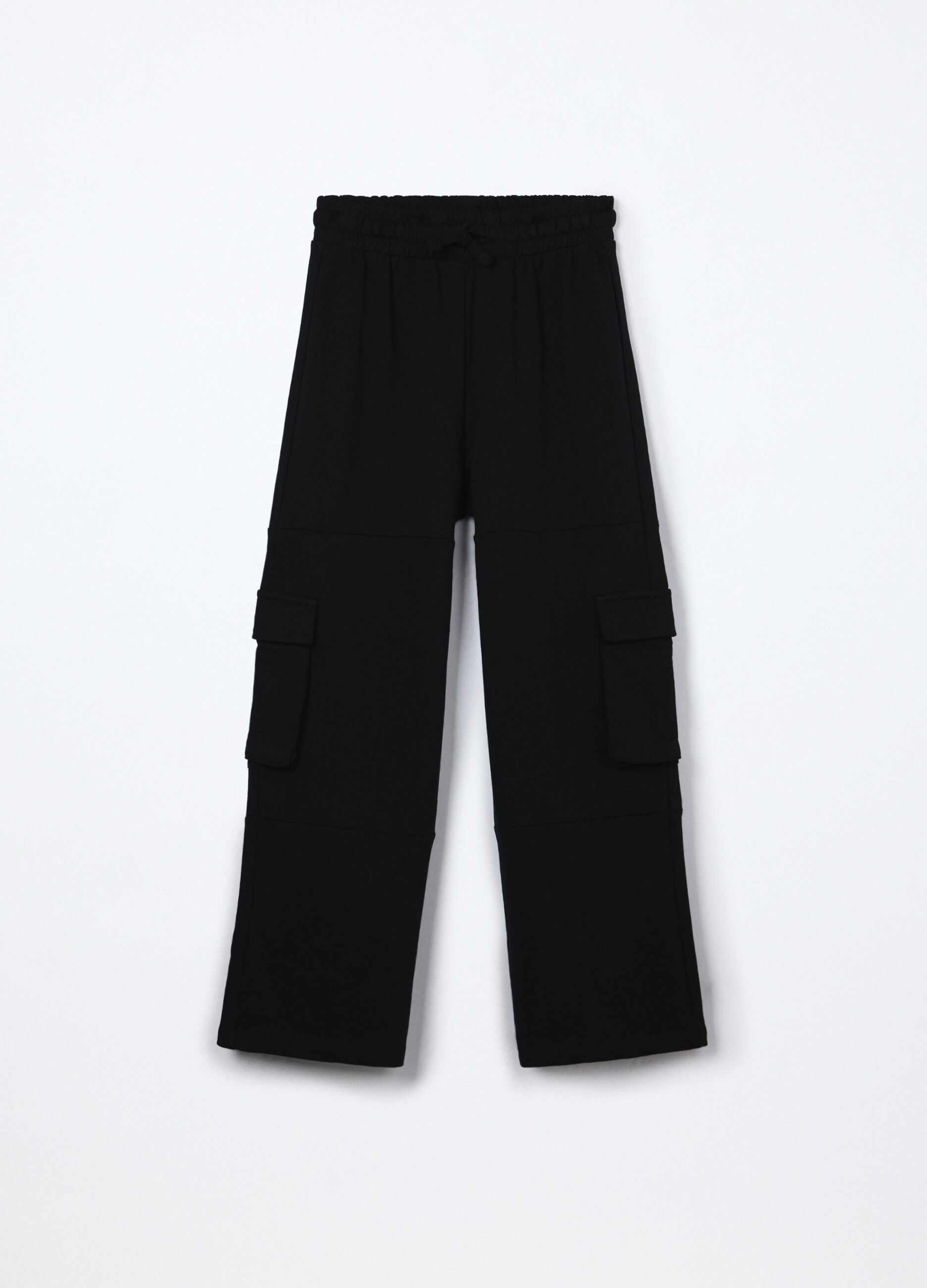 Jogger wide leg in puro cotone ragazza_0