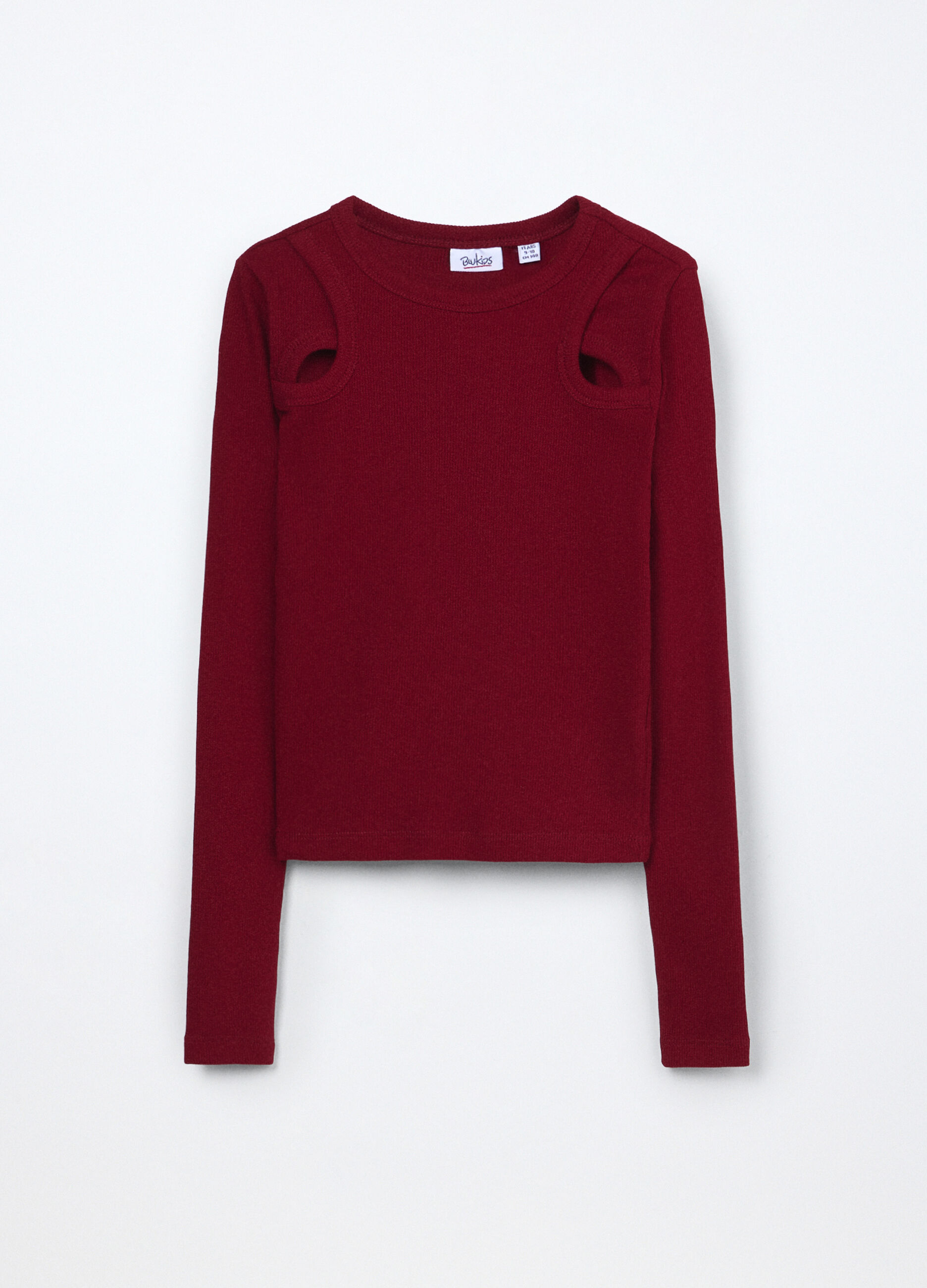 T-shirt in costina di cotone stretch ragazza_0