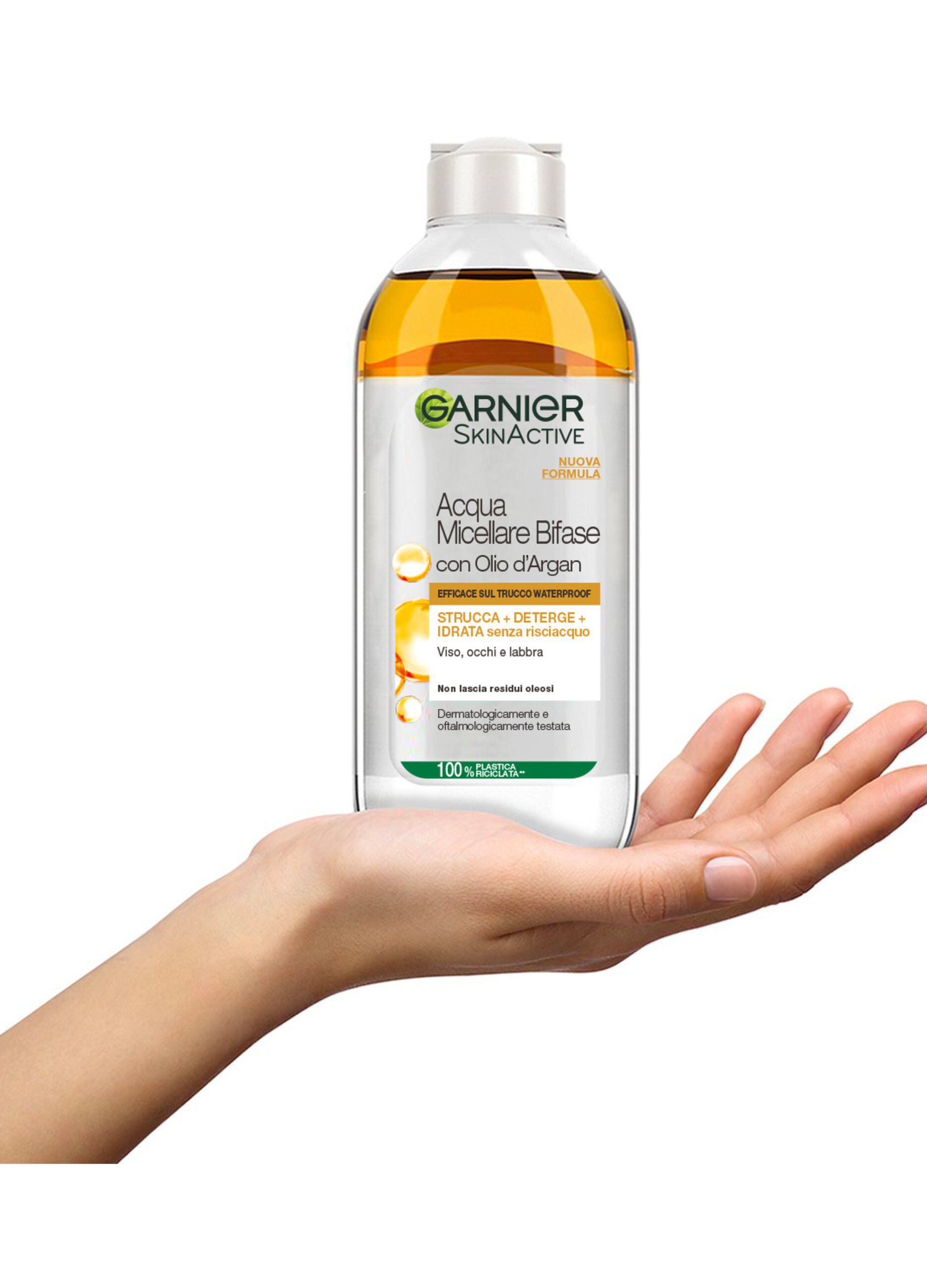 Garnier Acqua Micellare Bifase, Strucca, Deterge e Idrata Senza Risciacquo, 400 ml, Confezione da 3.
