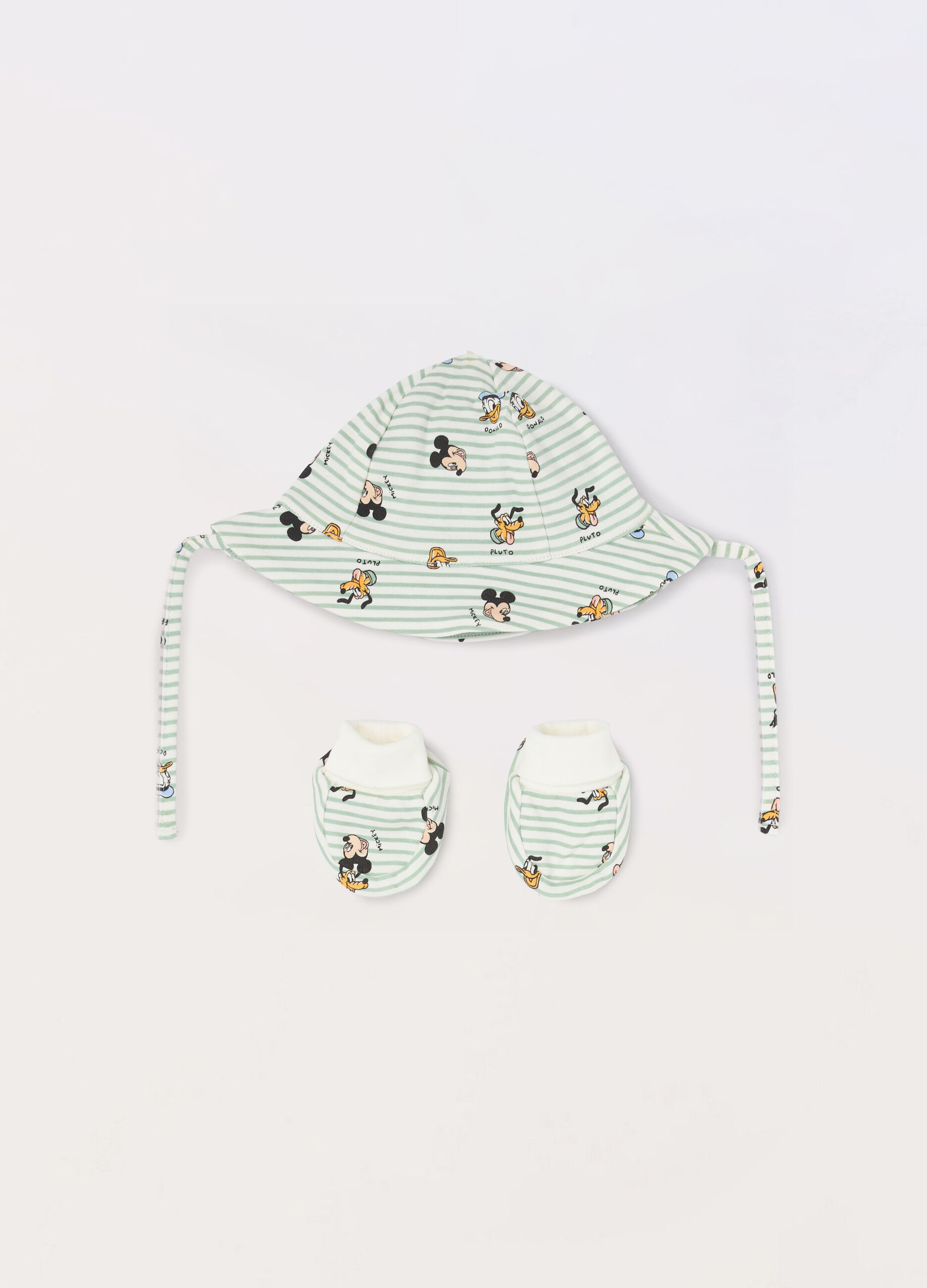 Set berretto pescatore + scarpine in interlock di puro cotone neonato_0