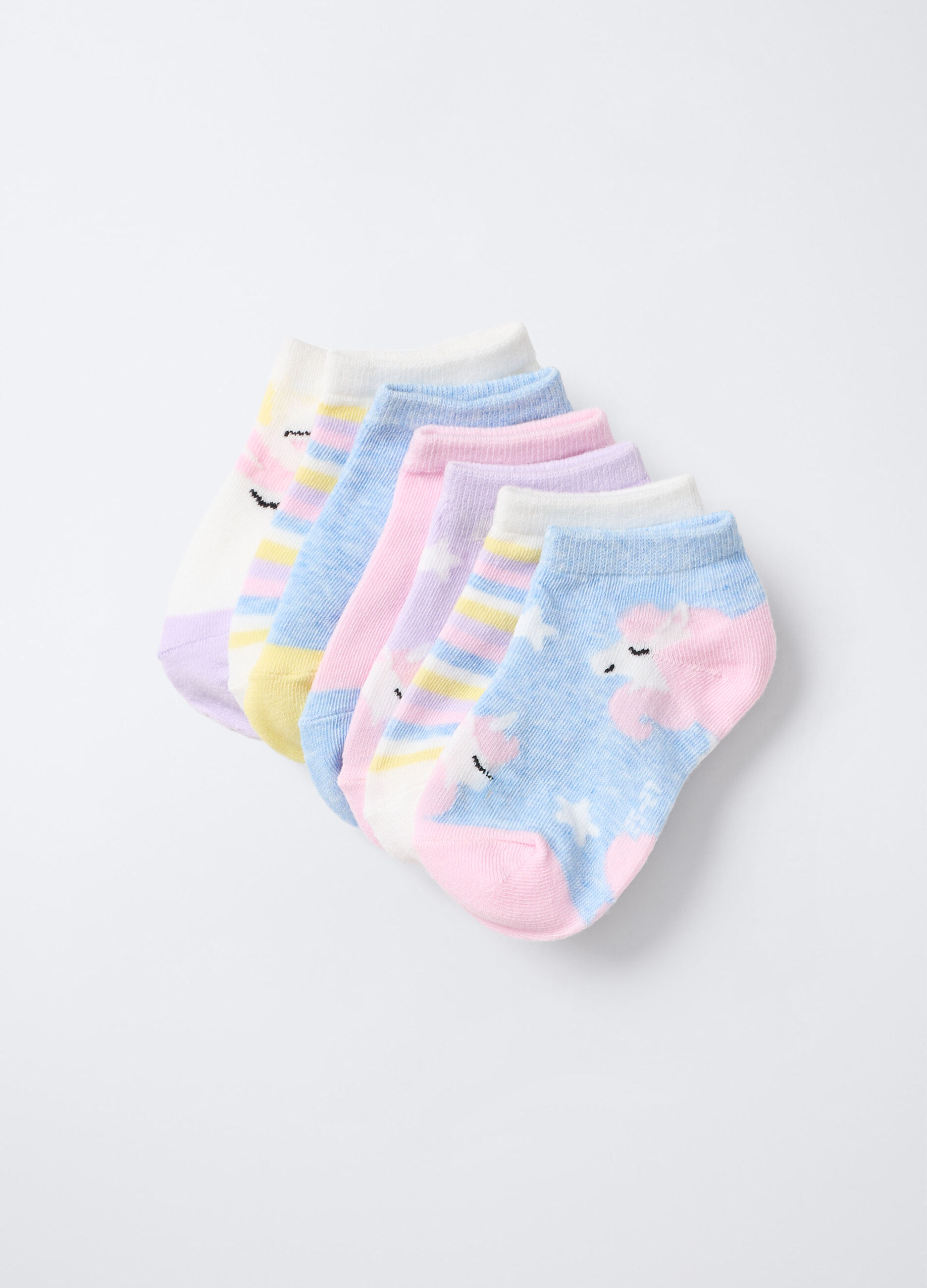 Pack 7 calze extra corte misto cotone stretch bambina_0
