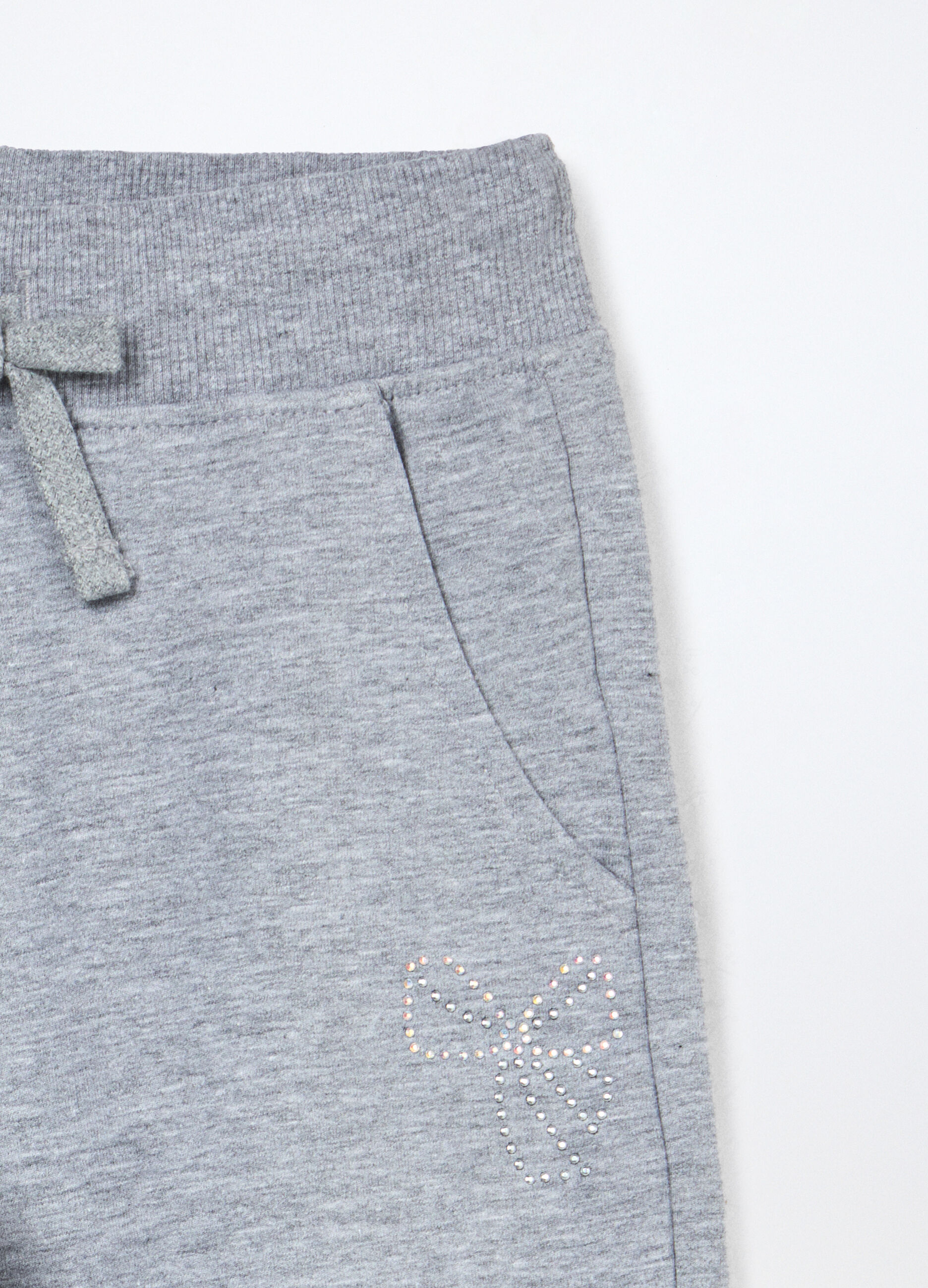 Jogger in french terry di cotone stretch bambina_2