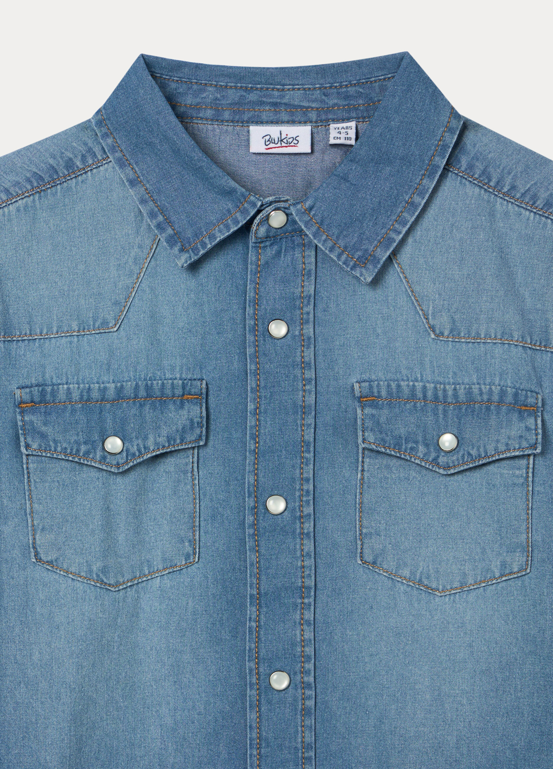 Camicia in denim di puro cotone bambino_2