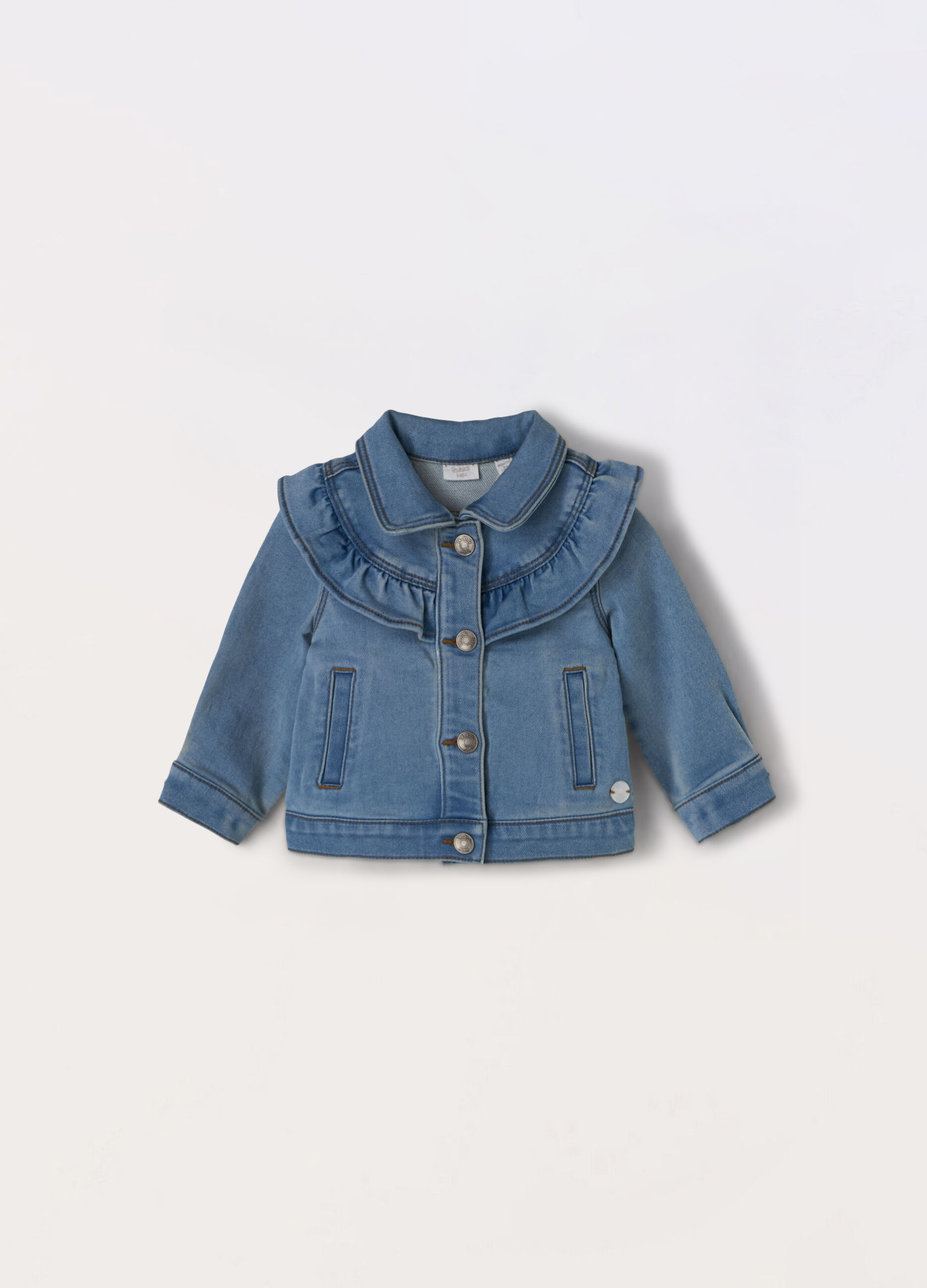 Giacca in french terry denim neonata_0