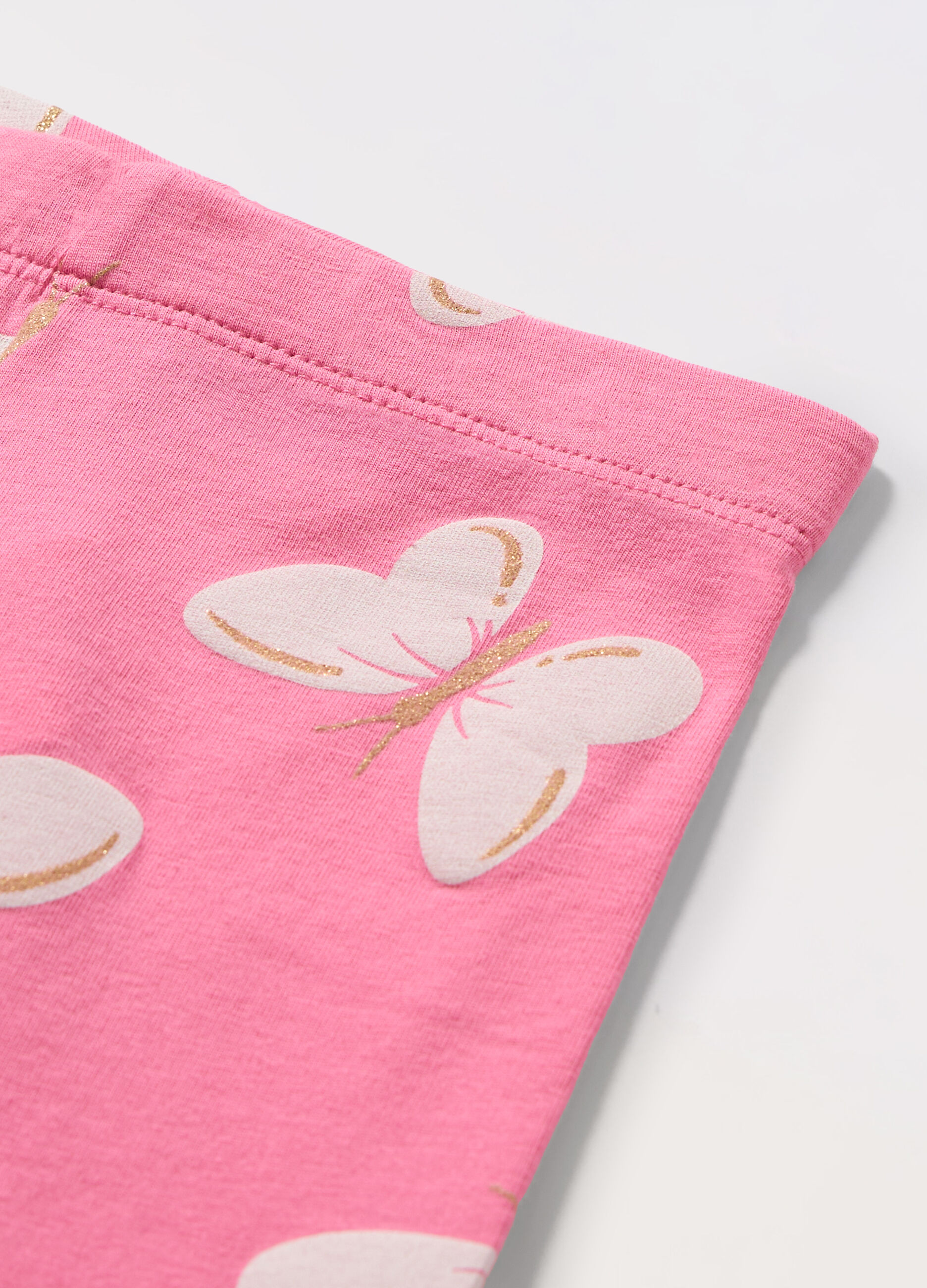 Leggings corti in jersey di cotone stretch bambina_1