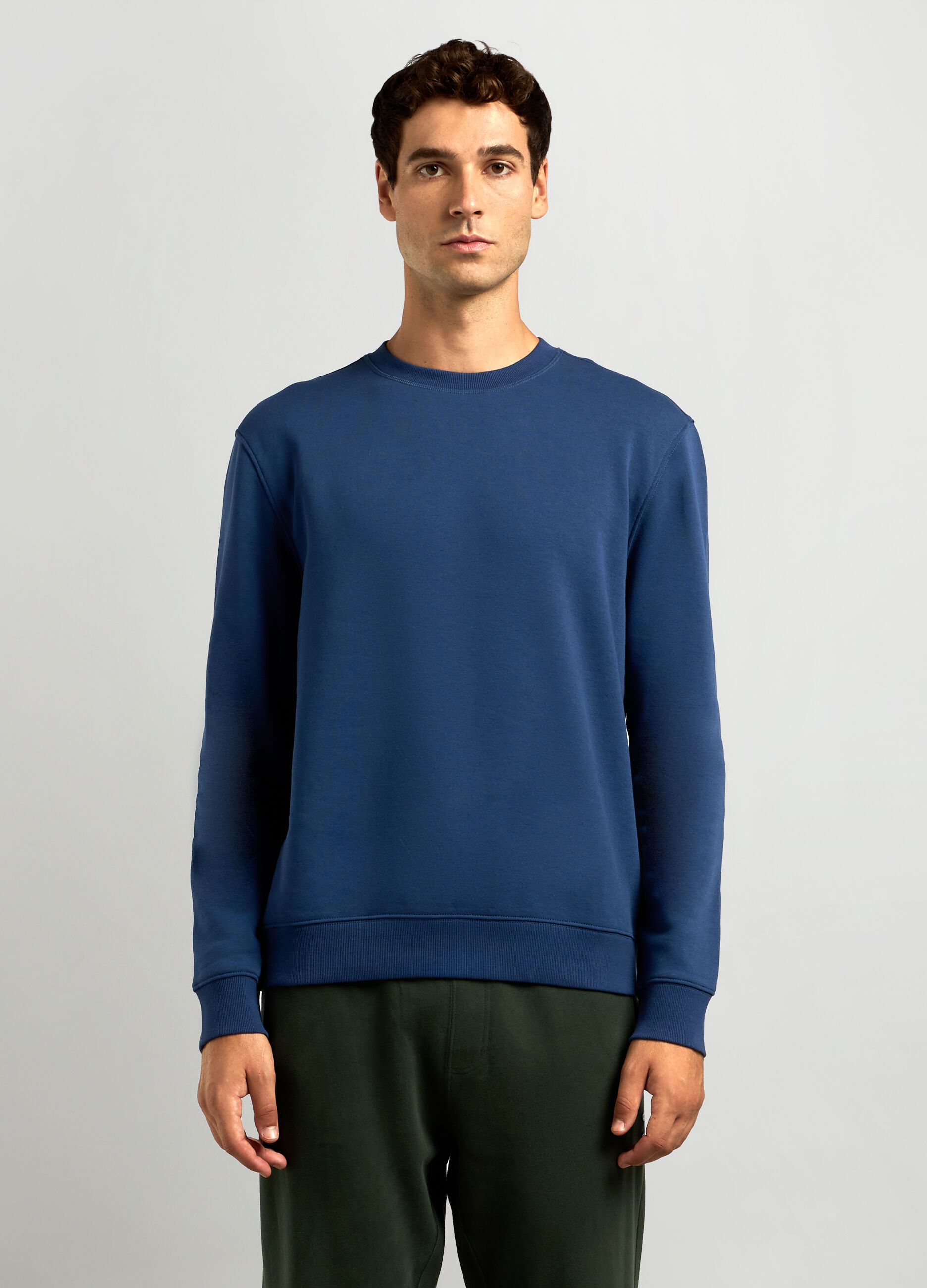 Felpa girocollo in misto cotone uomo_0