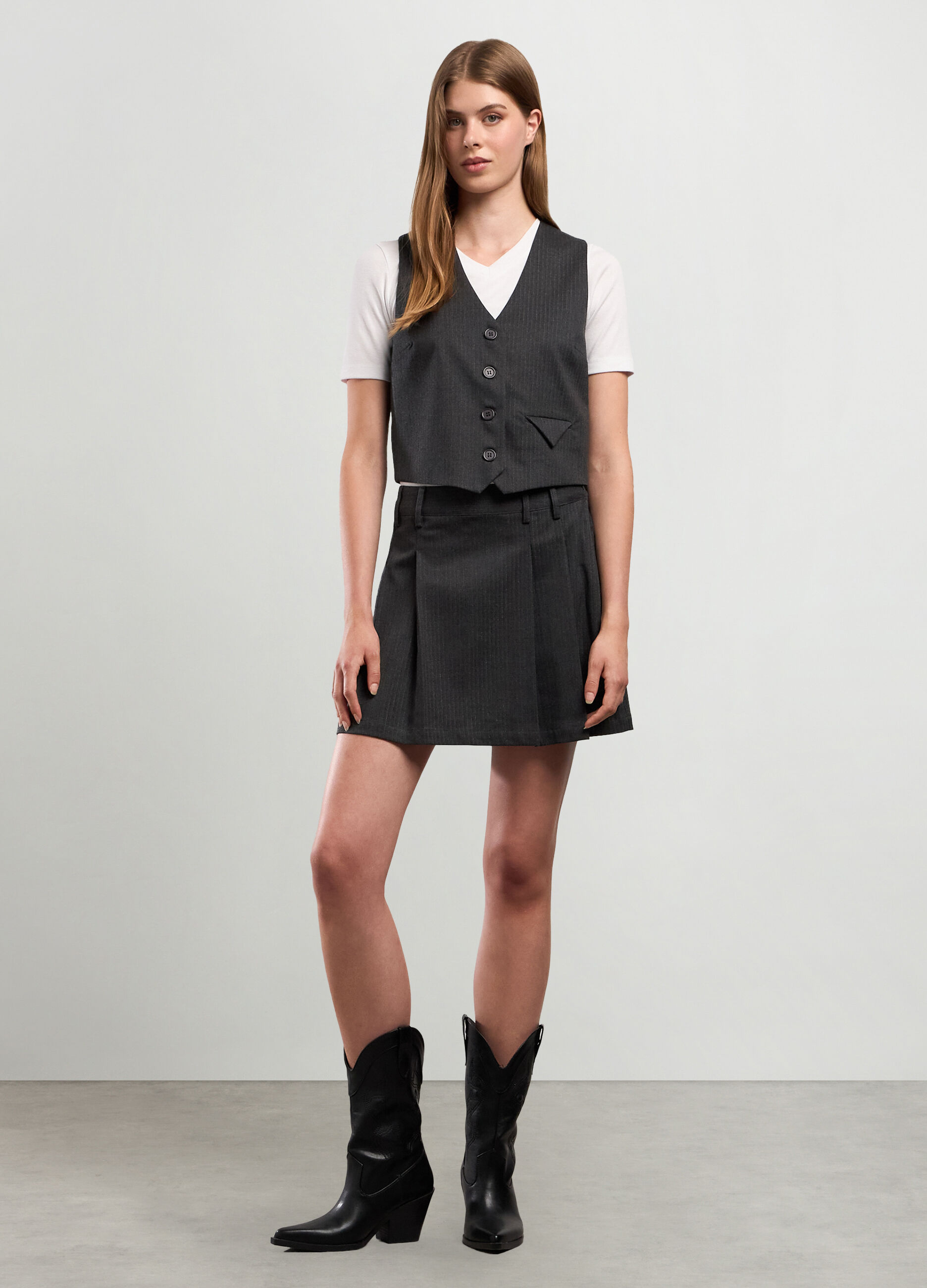 Minigonna gessata donna_0