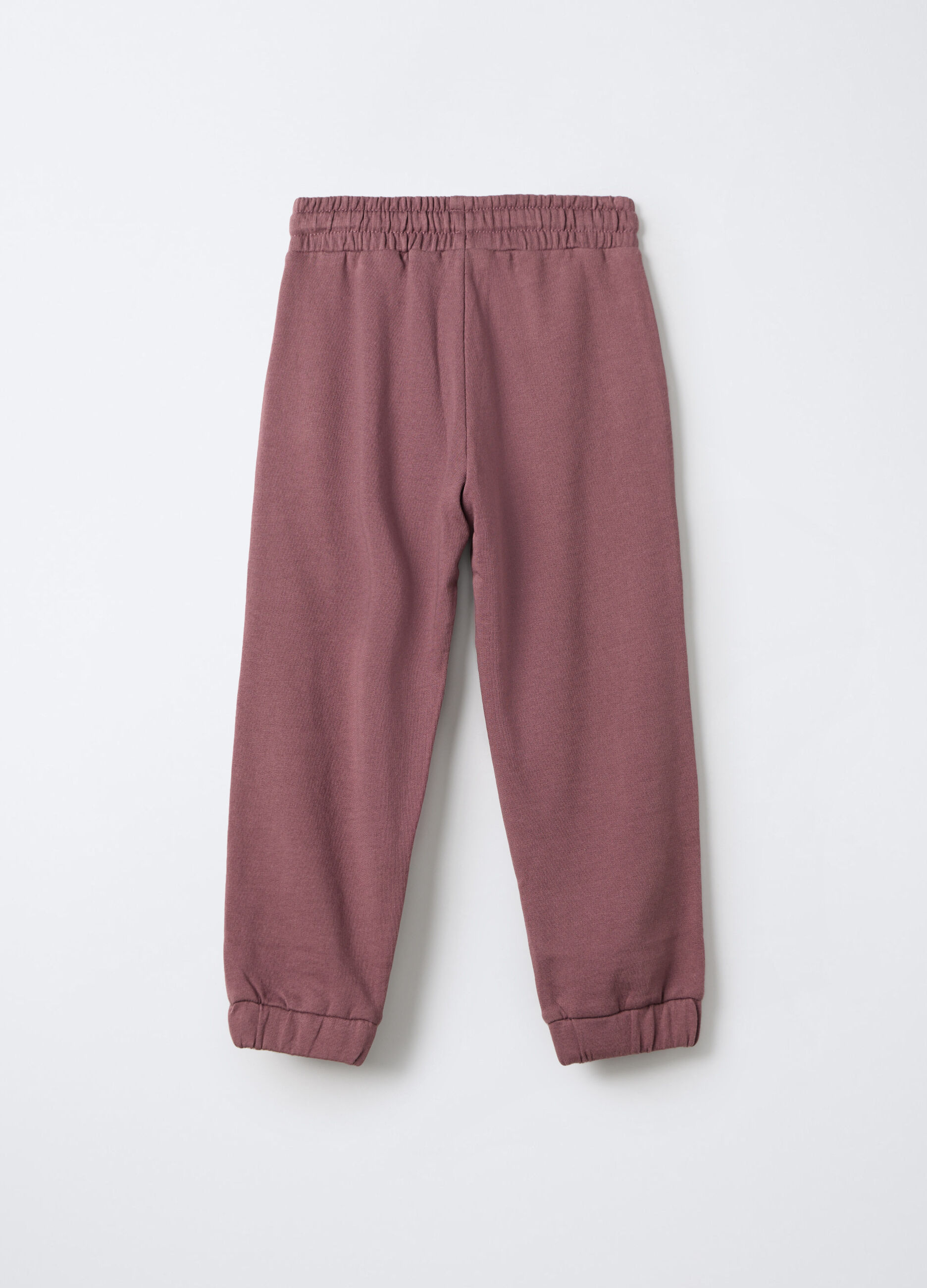 Jogger in puro cotone garzato bambina_1