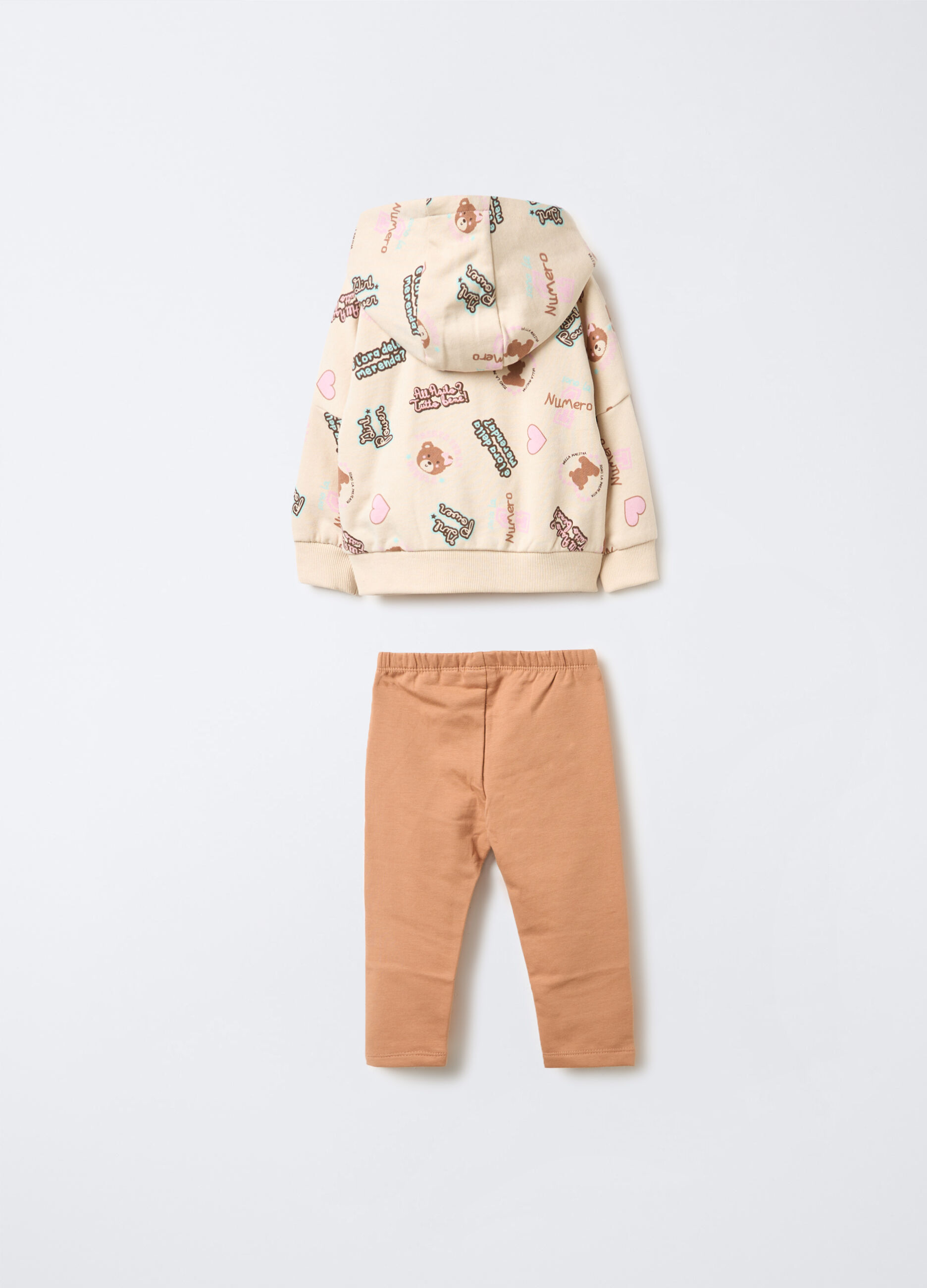 Jogging set in misto cotone garzato bimba_1