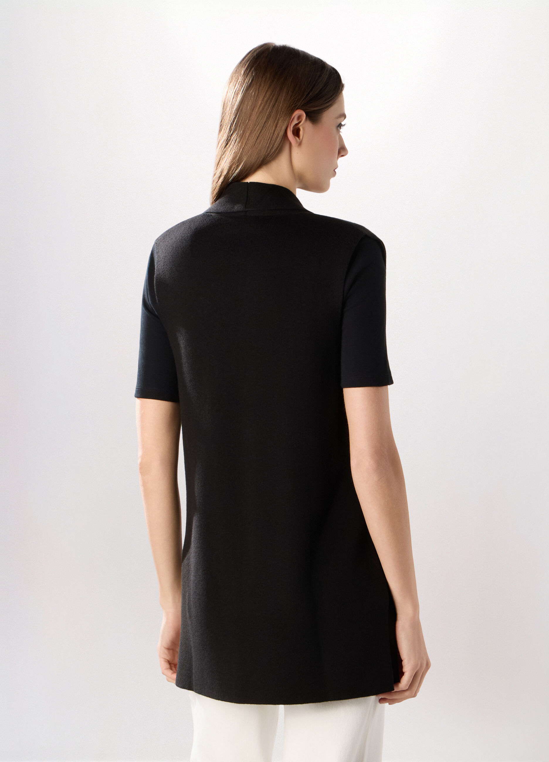 Gilet in tricot di misto cotone donna_1