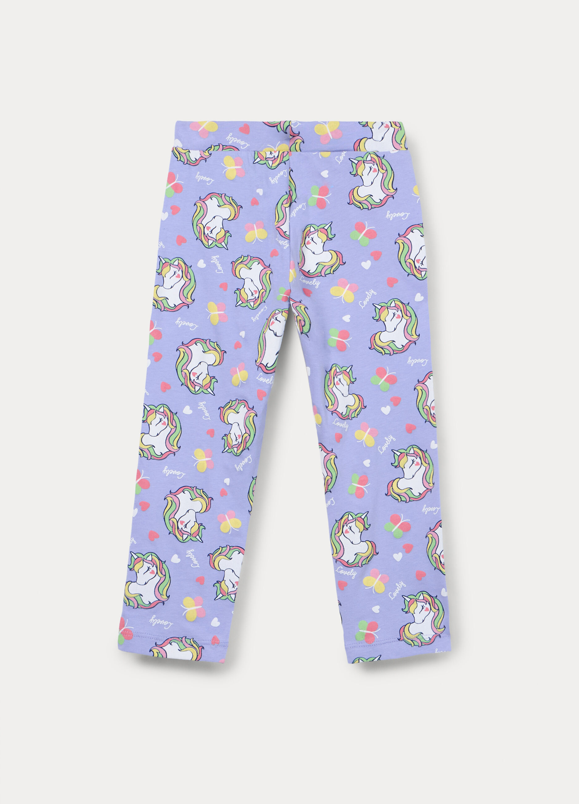 Leggings capri in jersey di cotone stretch bambina_1