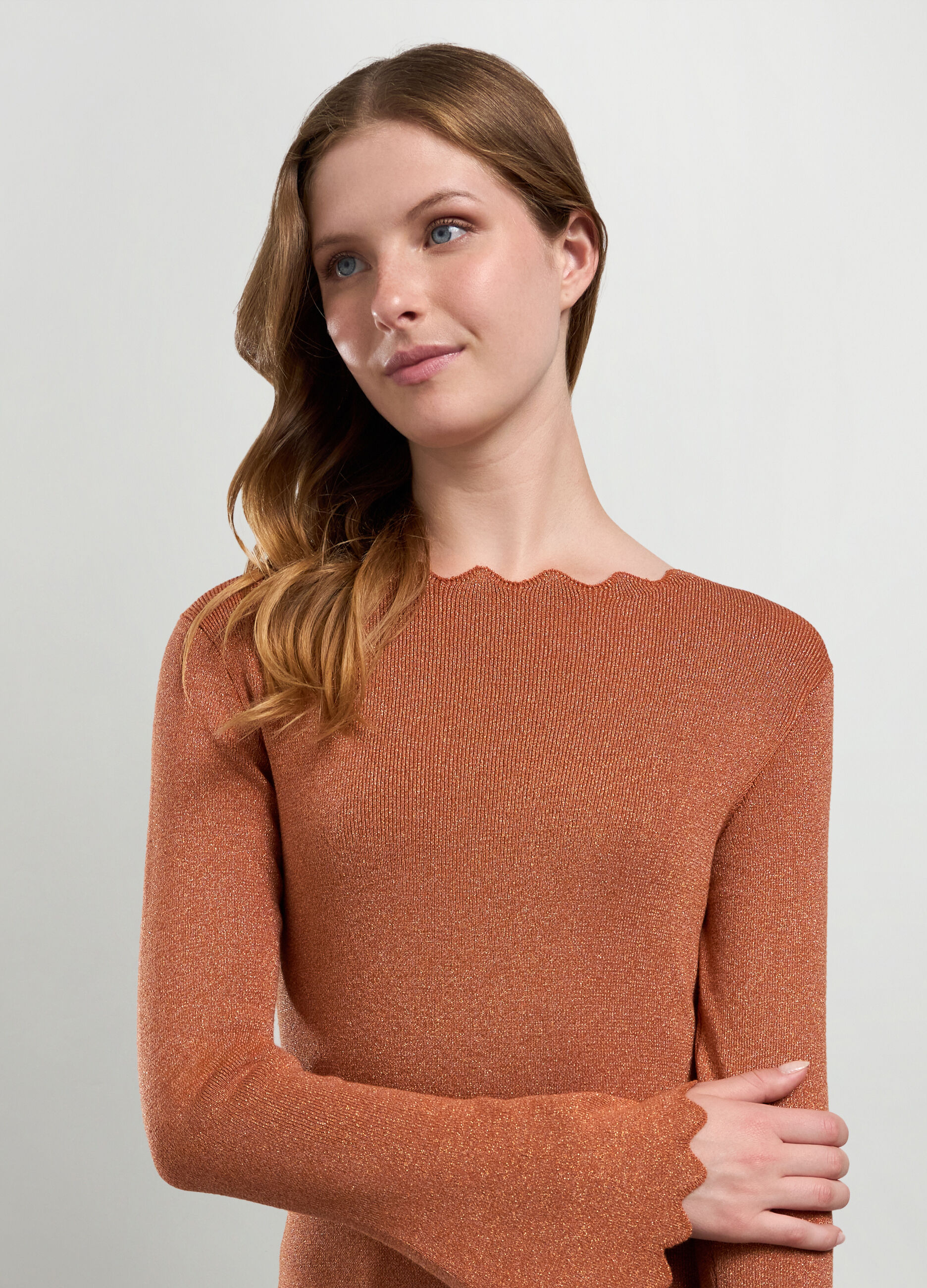 Tricot misto viscosa con filo lurex donna_2
