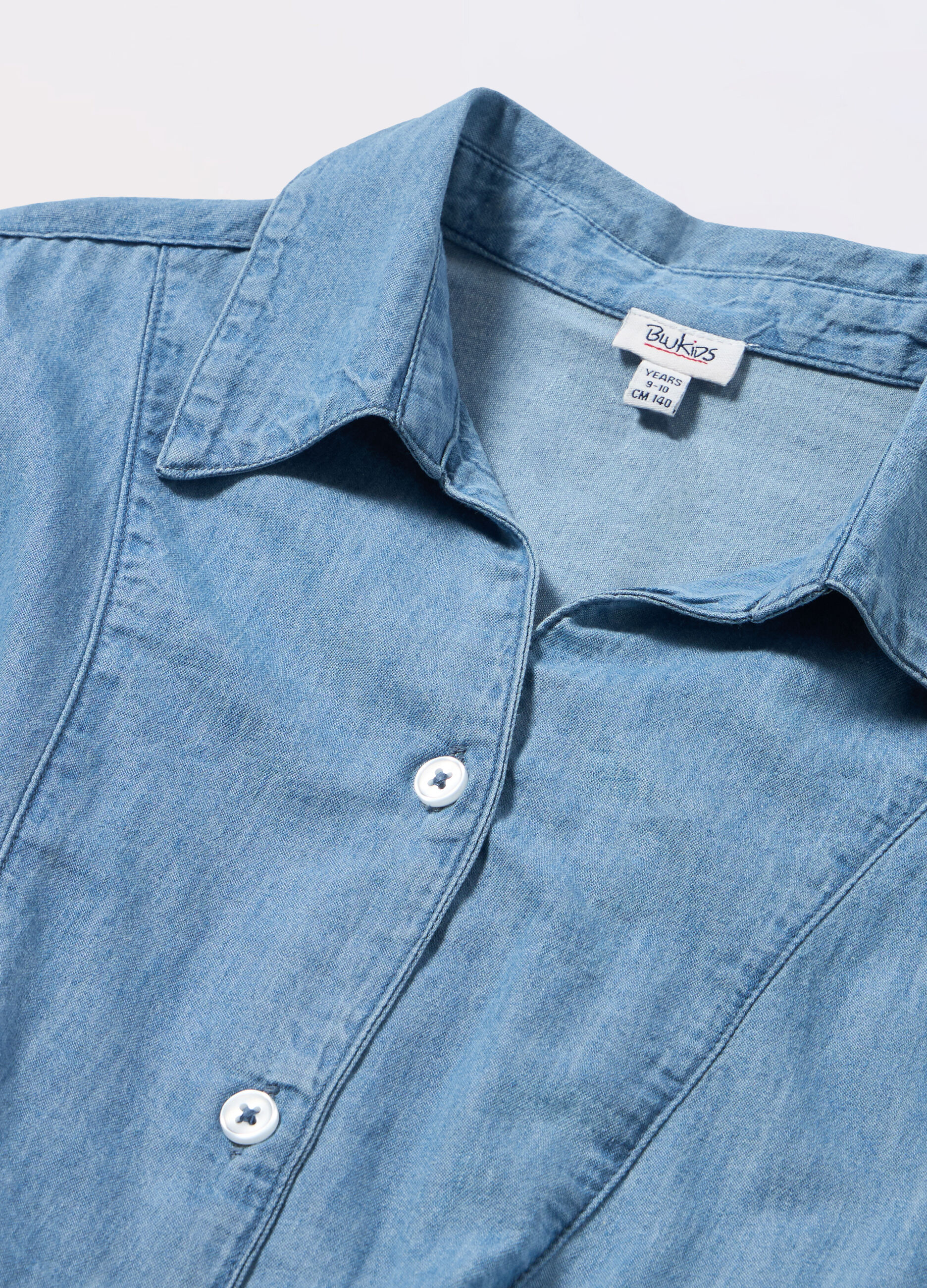 Camicia in chambray di puro cotone bambina_1