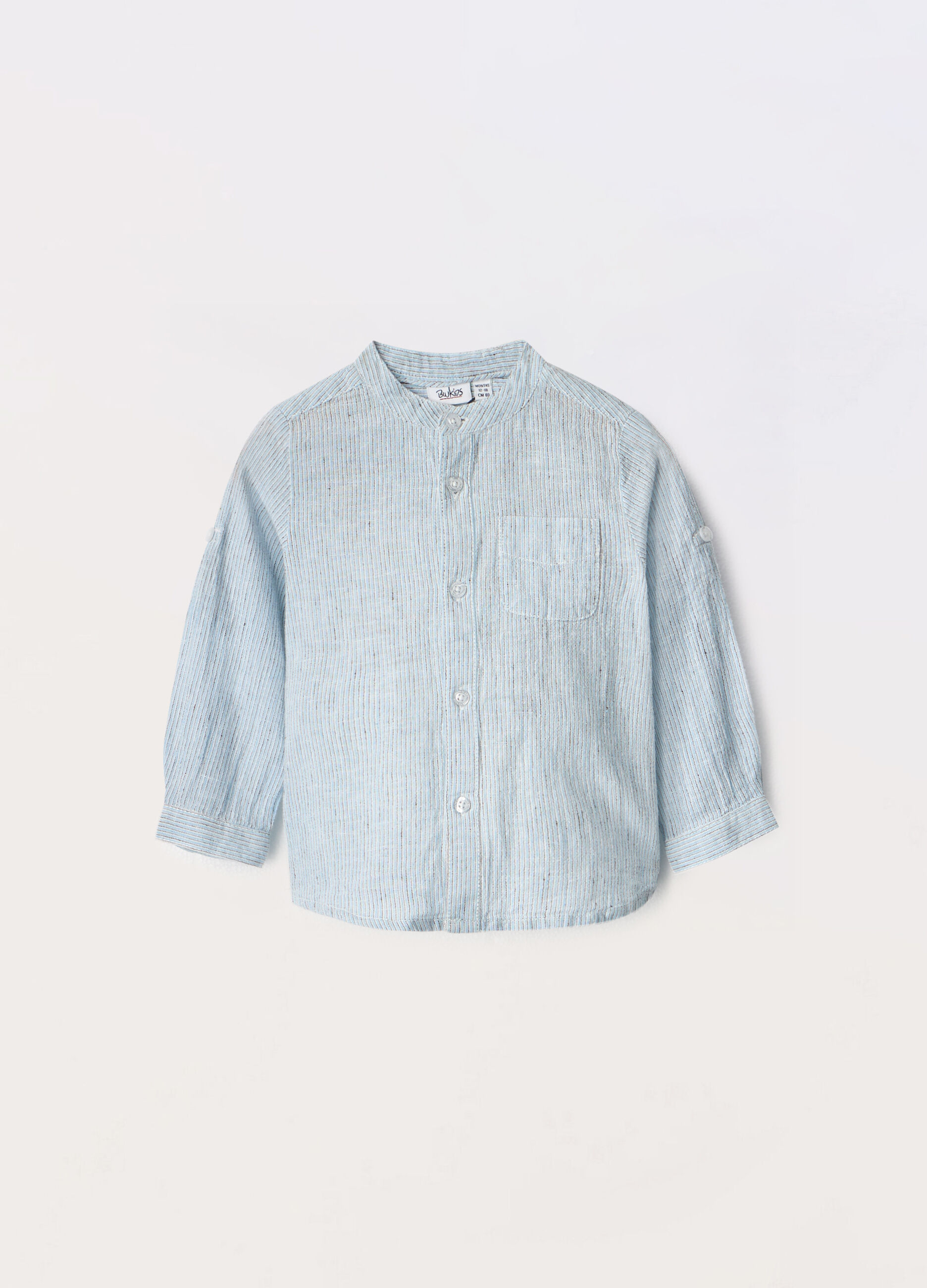 Camicia coreana misto lino neonato _0