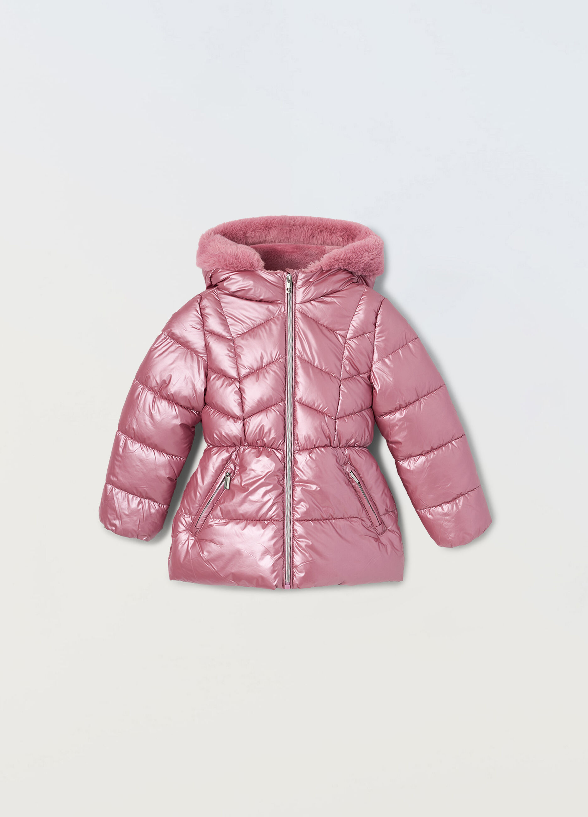 Giubbino imbottito con eco fur bambina_0