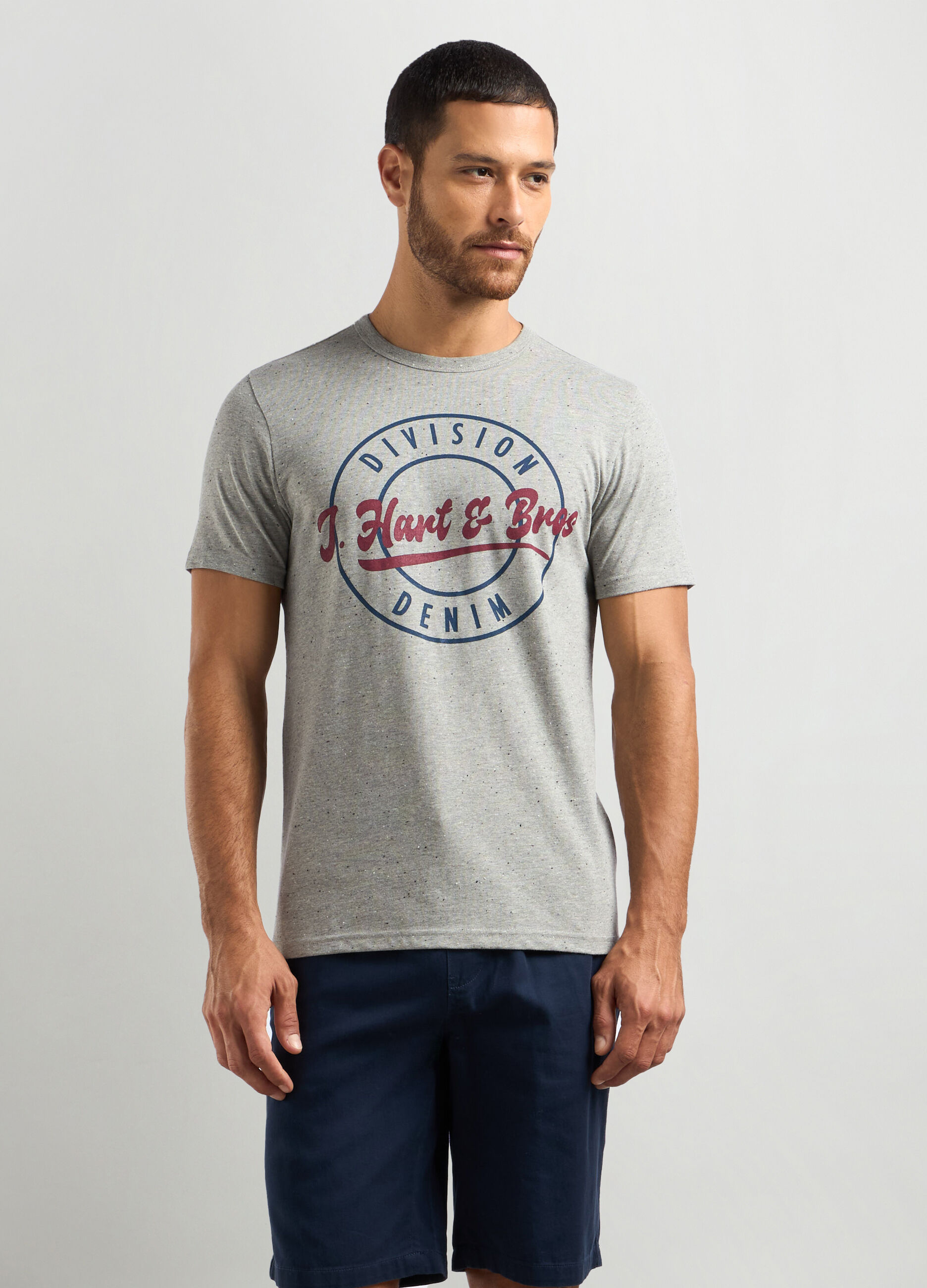 T-shirt con stampa in misto cotone uomo_0