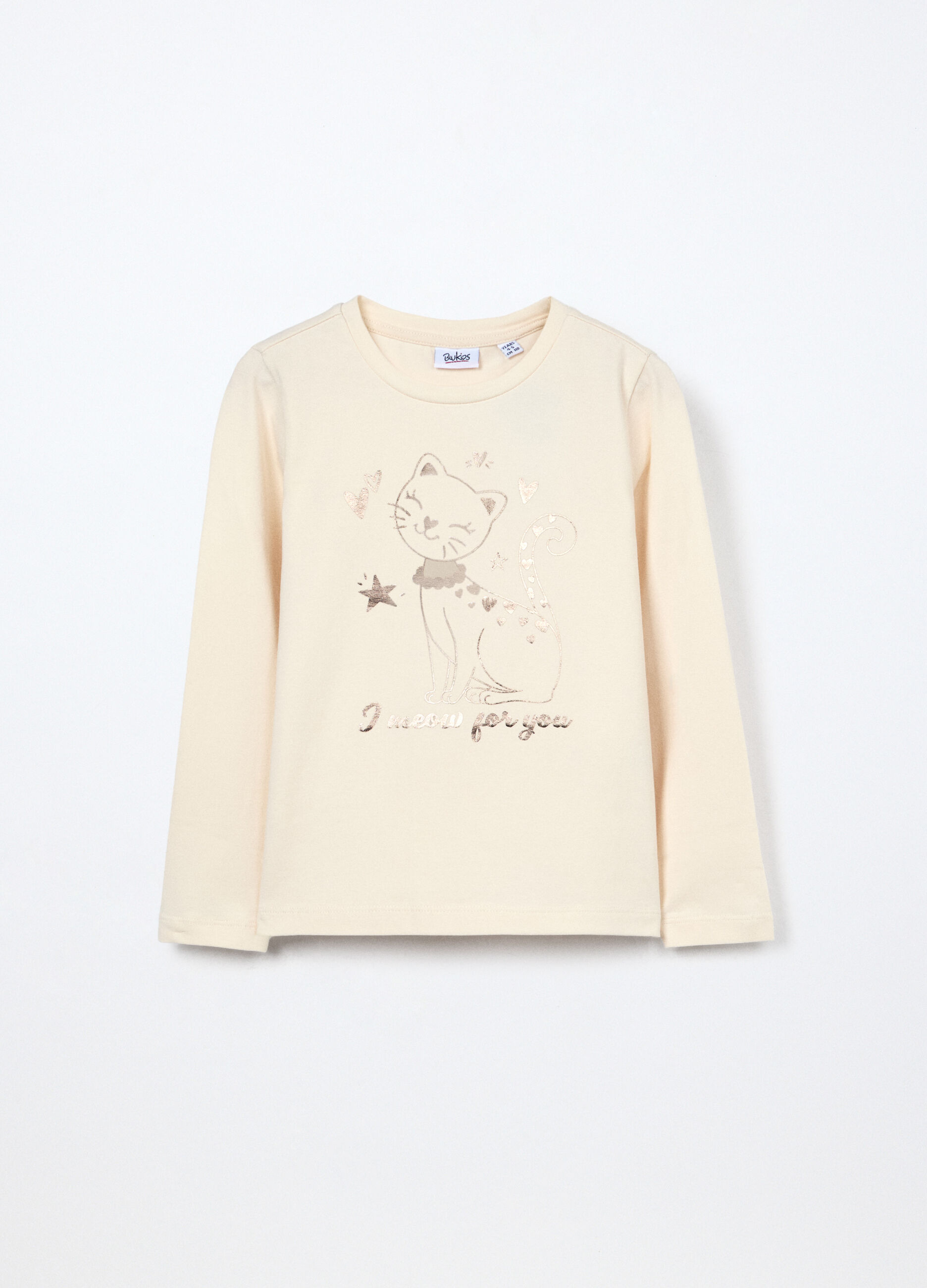 T-shirt in jersey di cotone stretch bambina_0