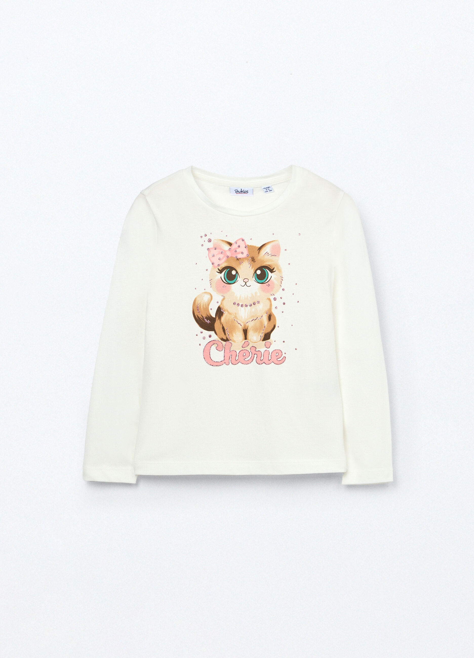 T-shirt in jersey di puro cotone bambina_0