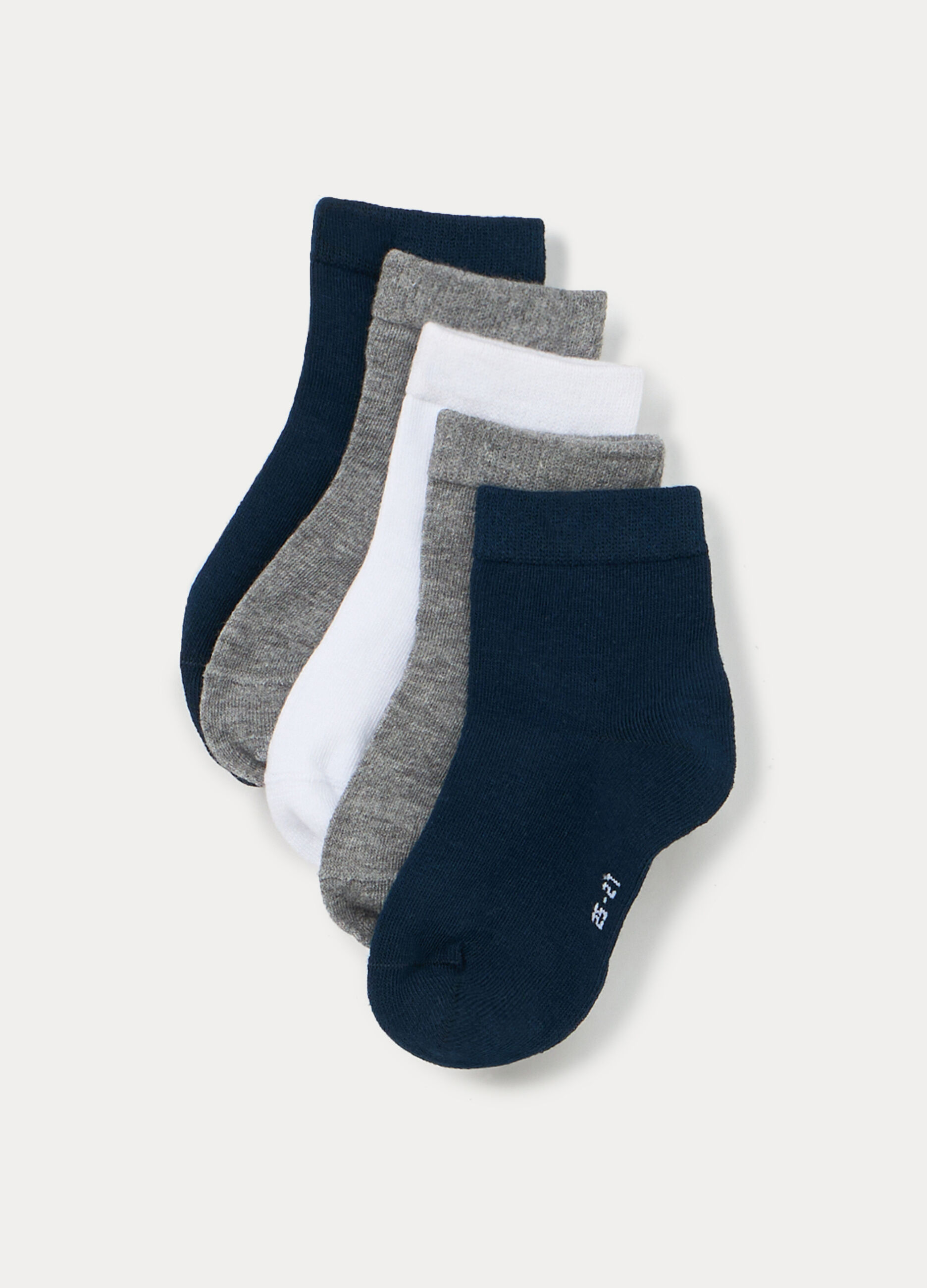 Pack 5 calze corte in misto cotone bambino_0