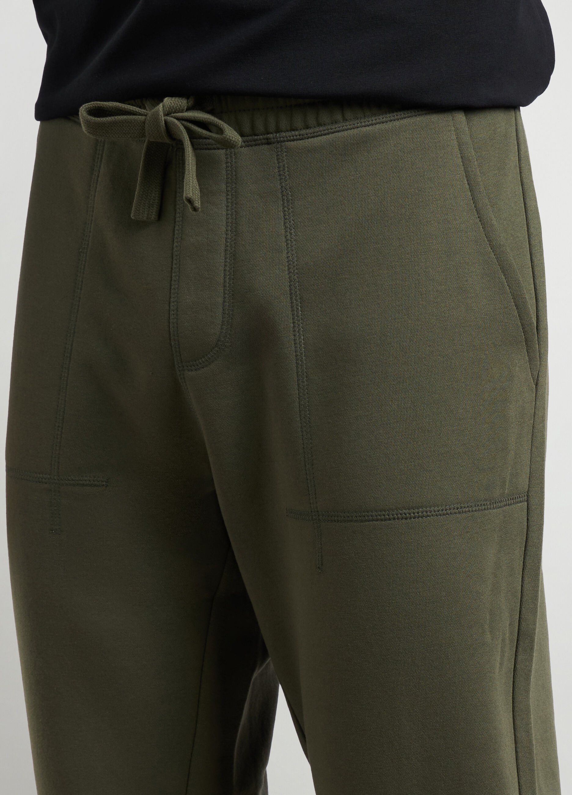 Joggers regular fit in felpa di misto cotone uomo_2