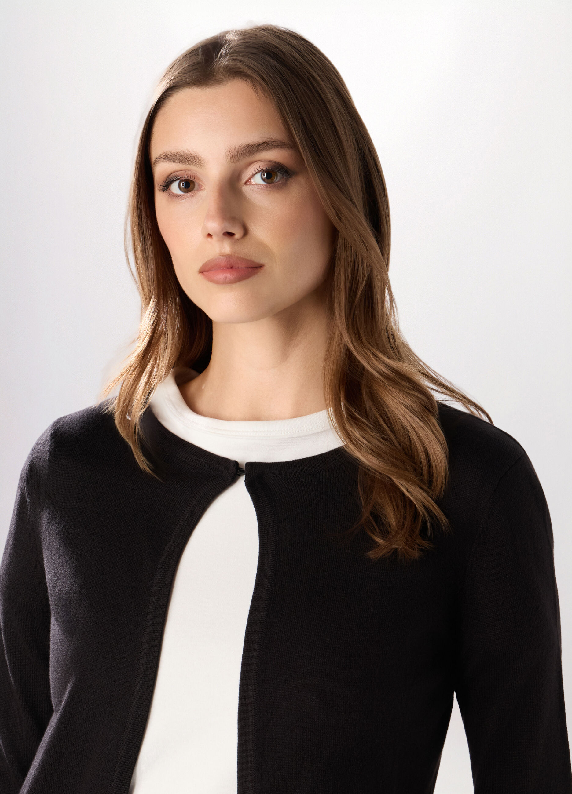 Cardigan tricot misto cotone donna_2