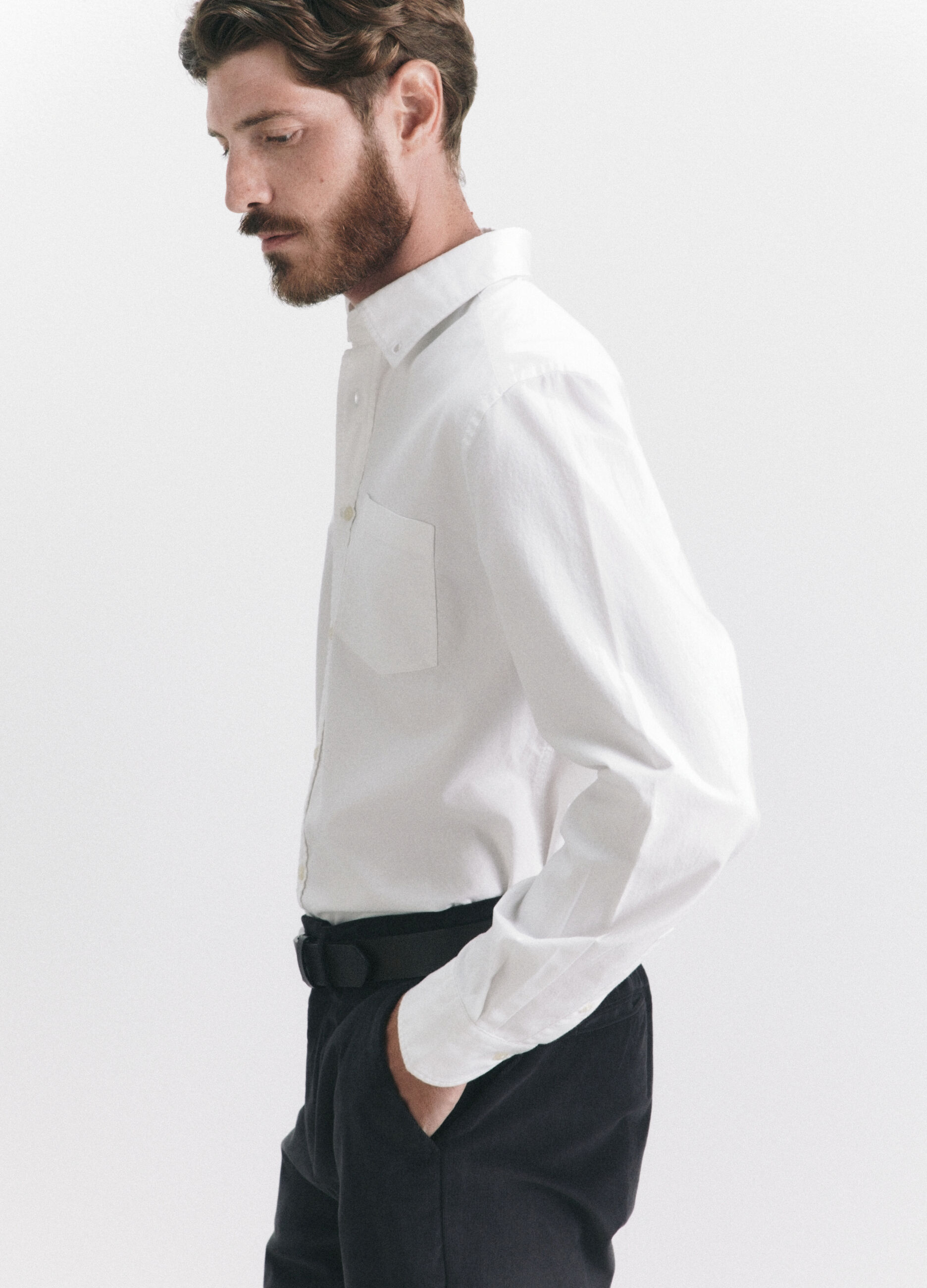 Camicia regular fit colletto button down in cotone uomo