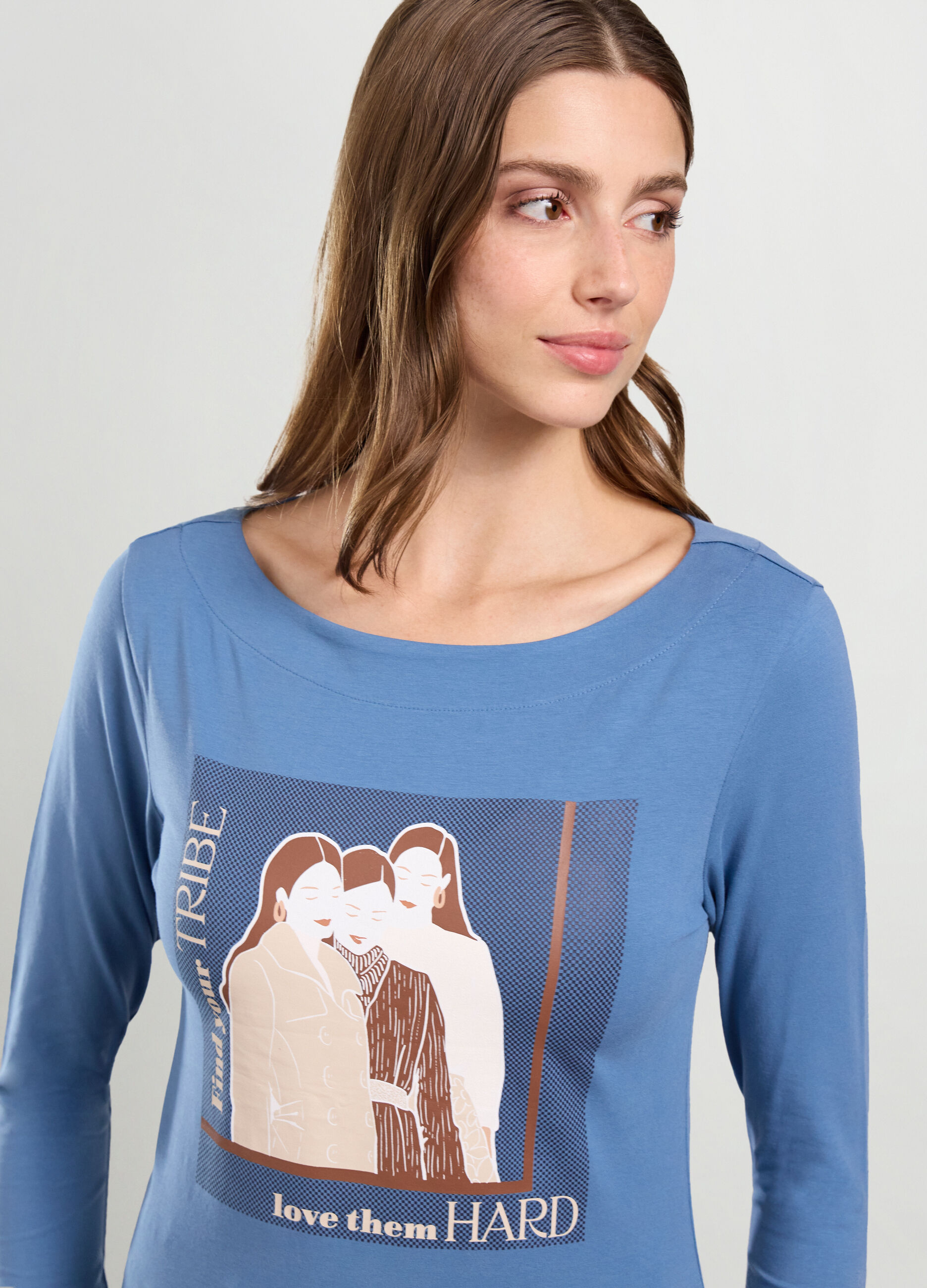 T-shirt in cotone stretch donna_2