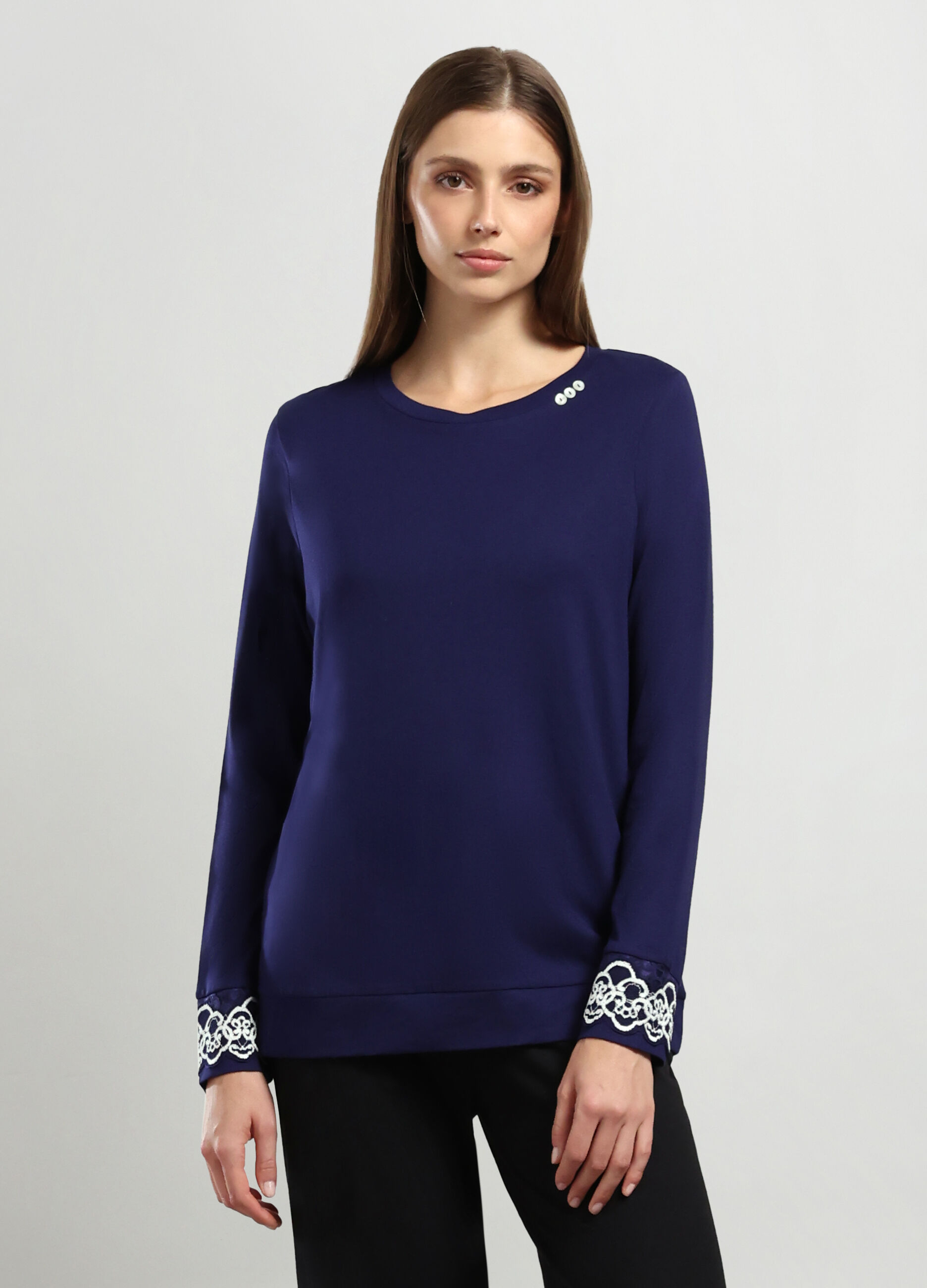 Top pigiama in jersey di misto cotone donna_0