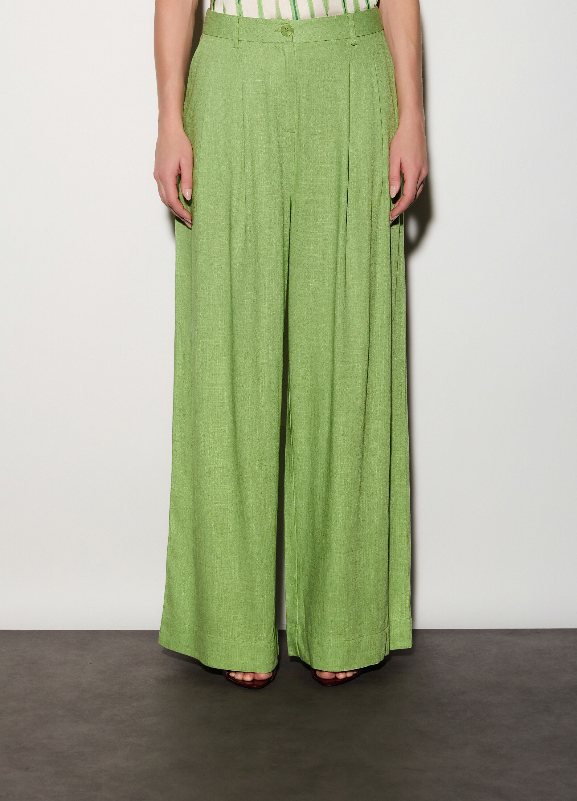 Pantaloni misto lino donna_1