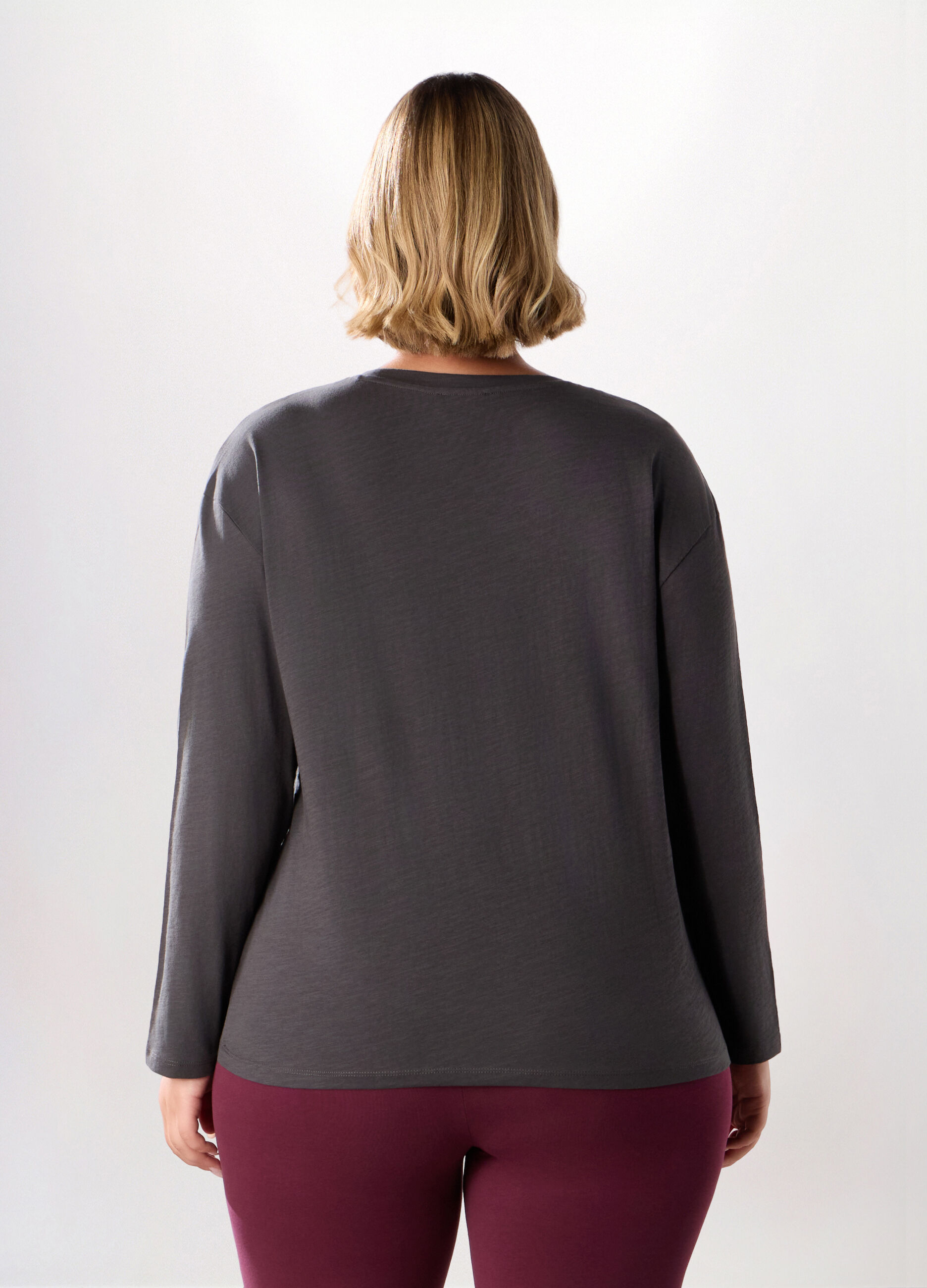 T-shirt in jersey di puro cotone slub donna curvy_1