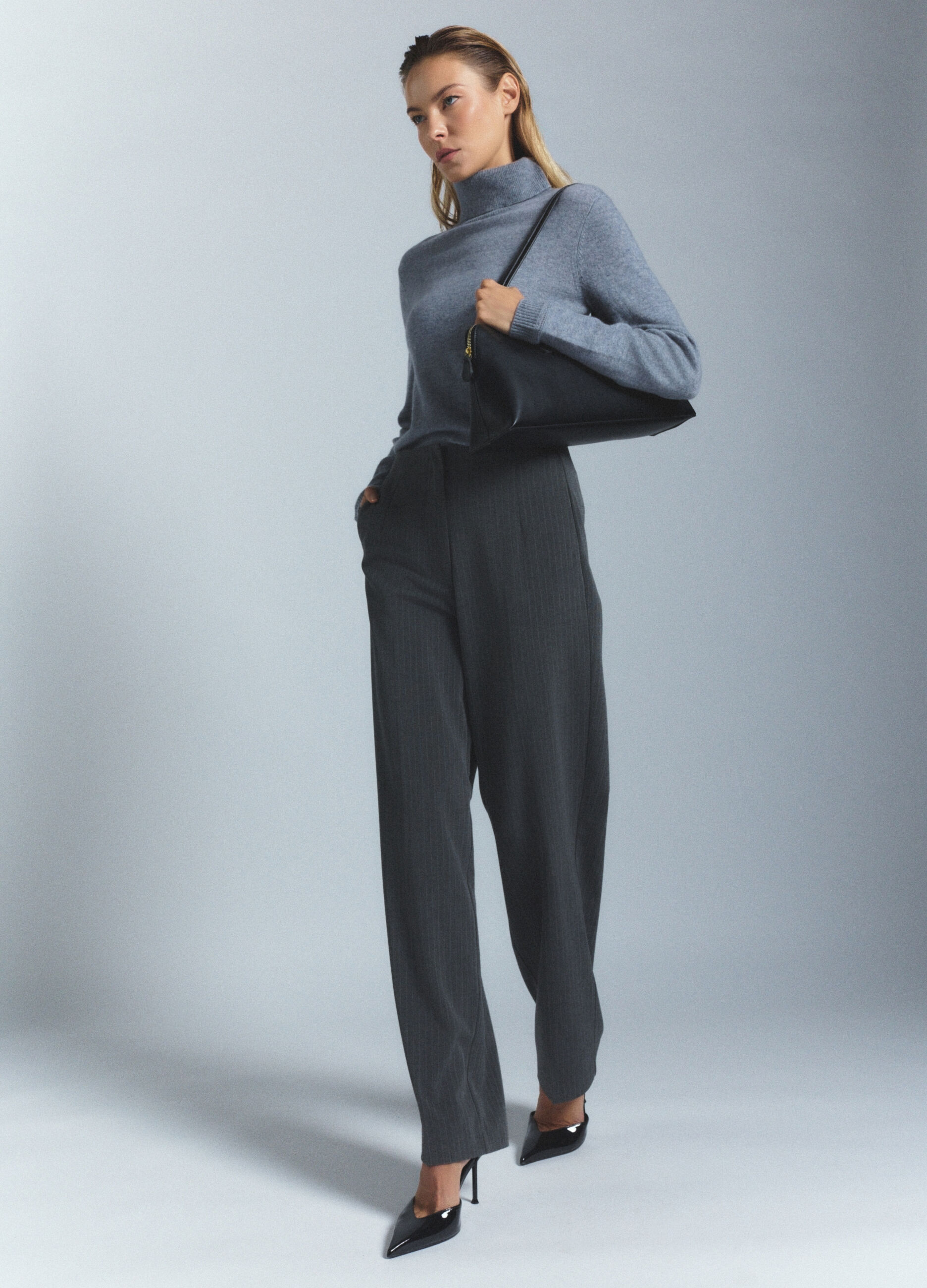 Pantaloni Fit Regular misto viscosa stretch donna_0