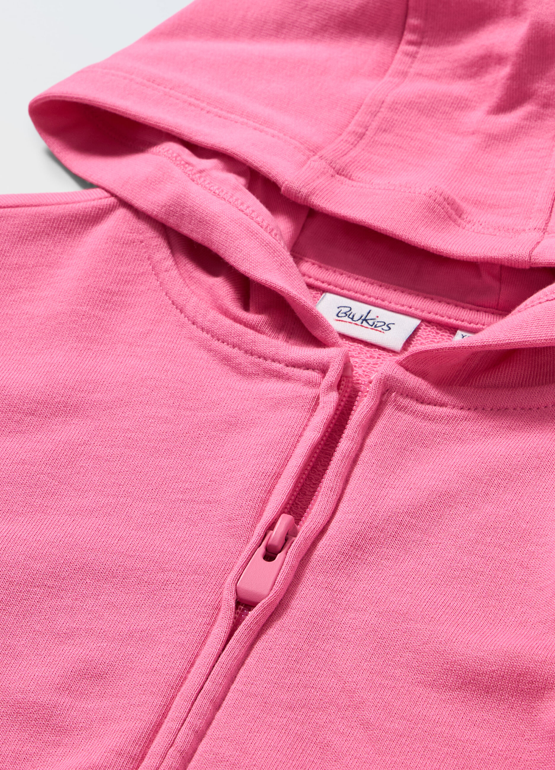 Felpa con zip cappuccio in puro cotone bambina_1