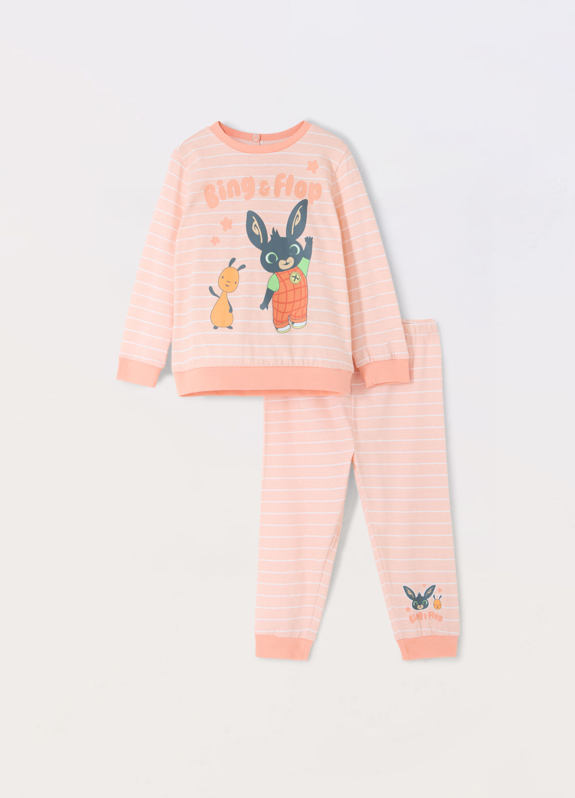 Set pigiama lungo in jersey di puro cotone neonata_0