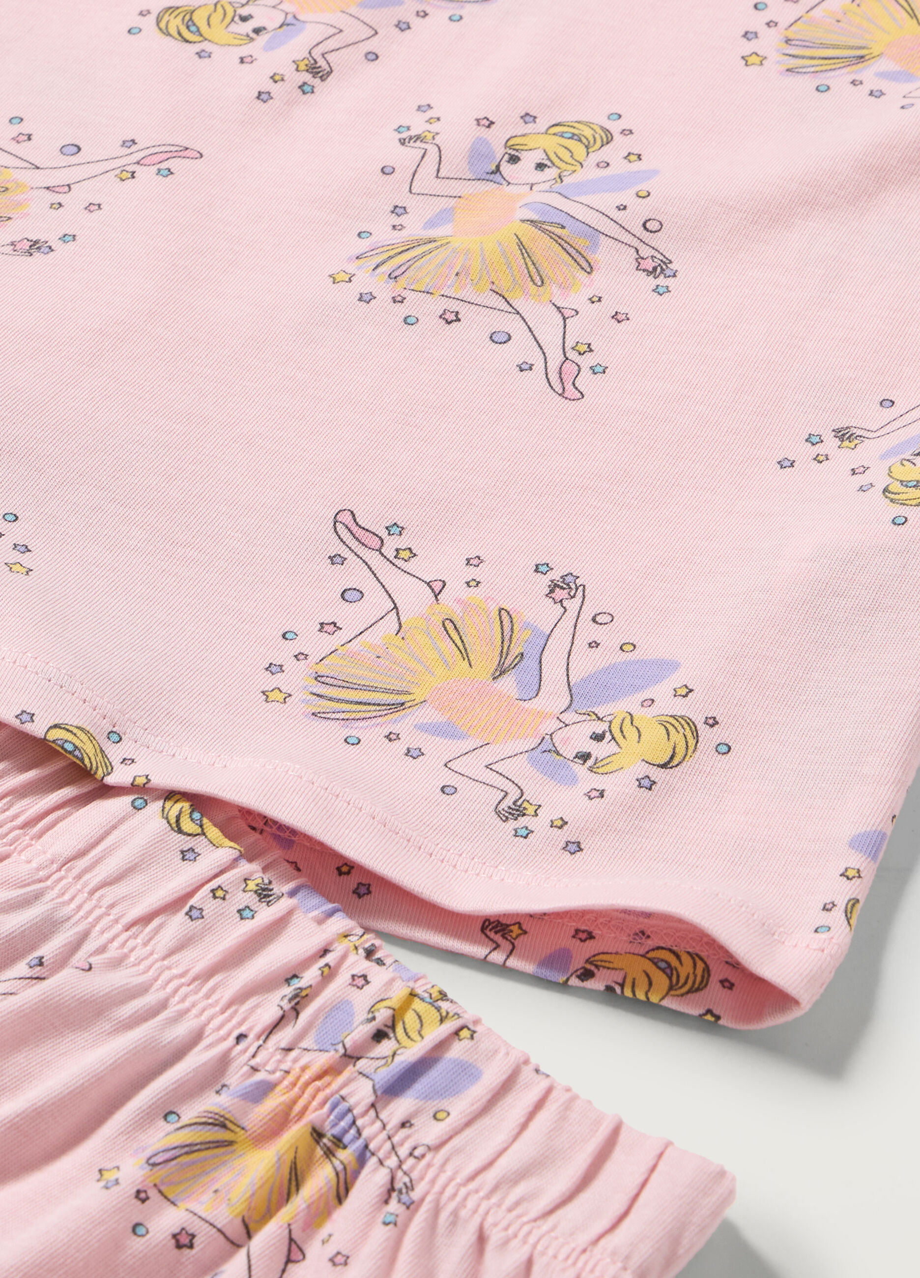 Set pigiama lungo in puro cotone bambina