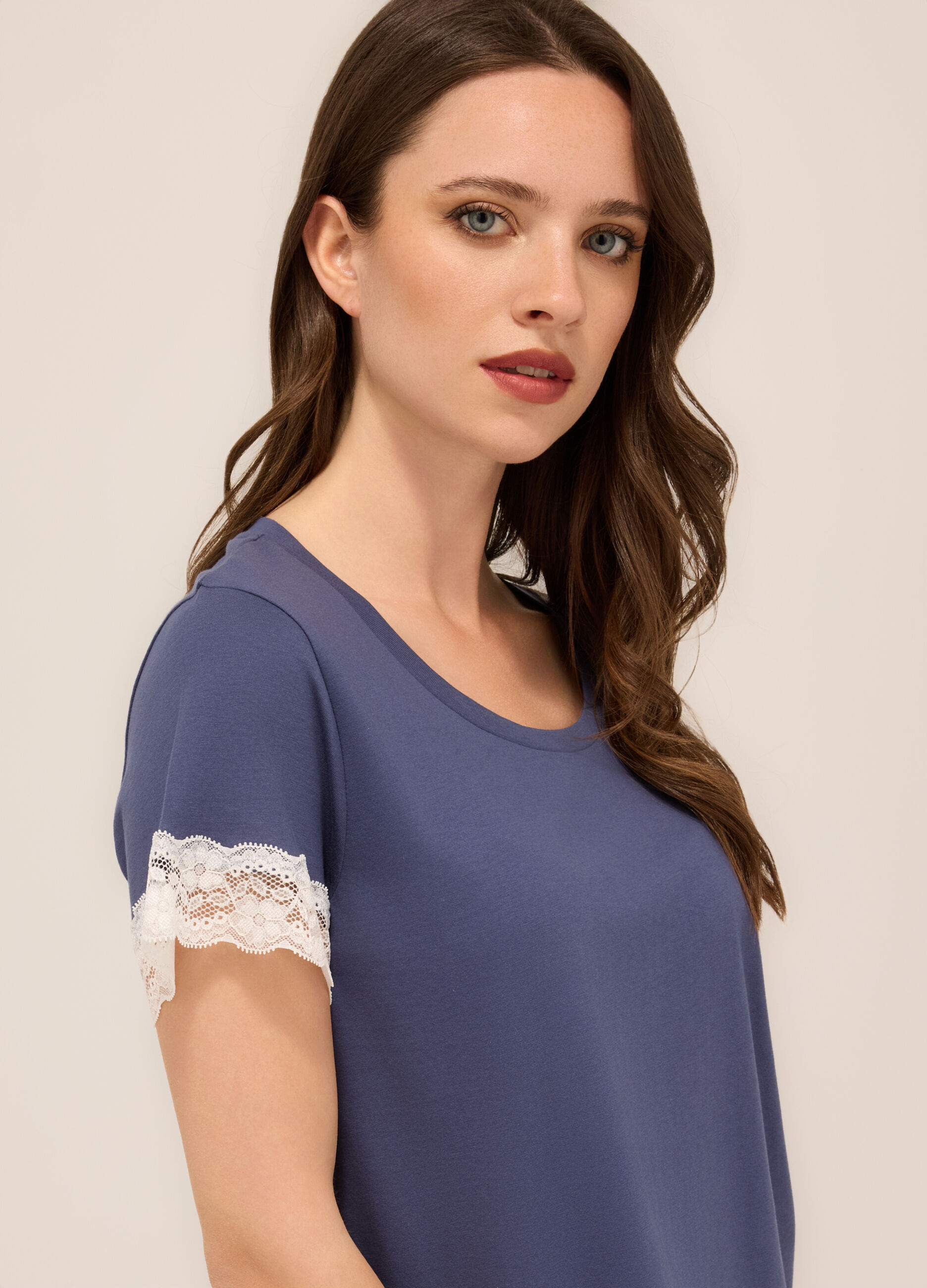Set pigiama corto in puro cotone donna