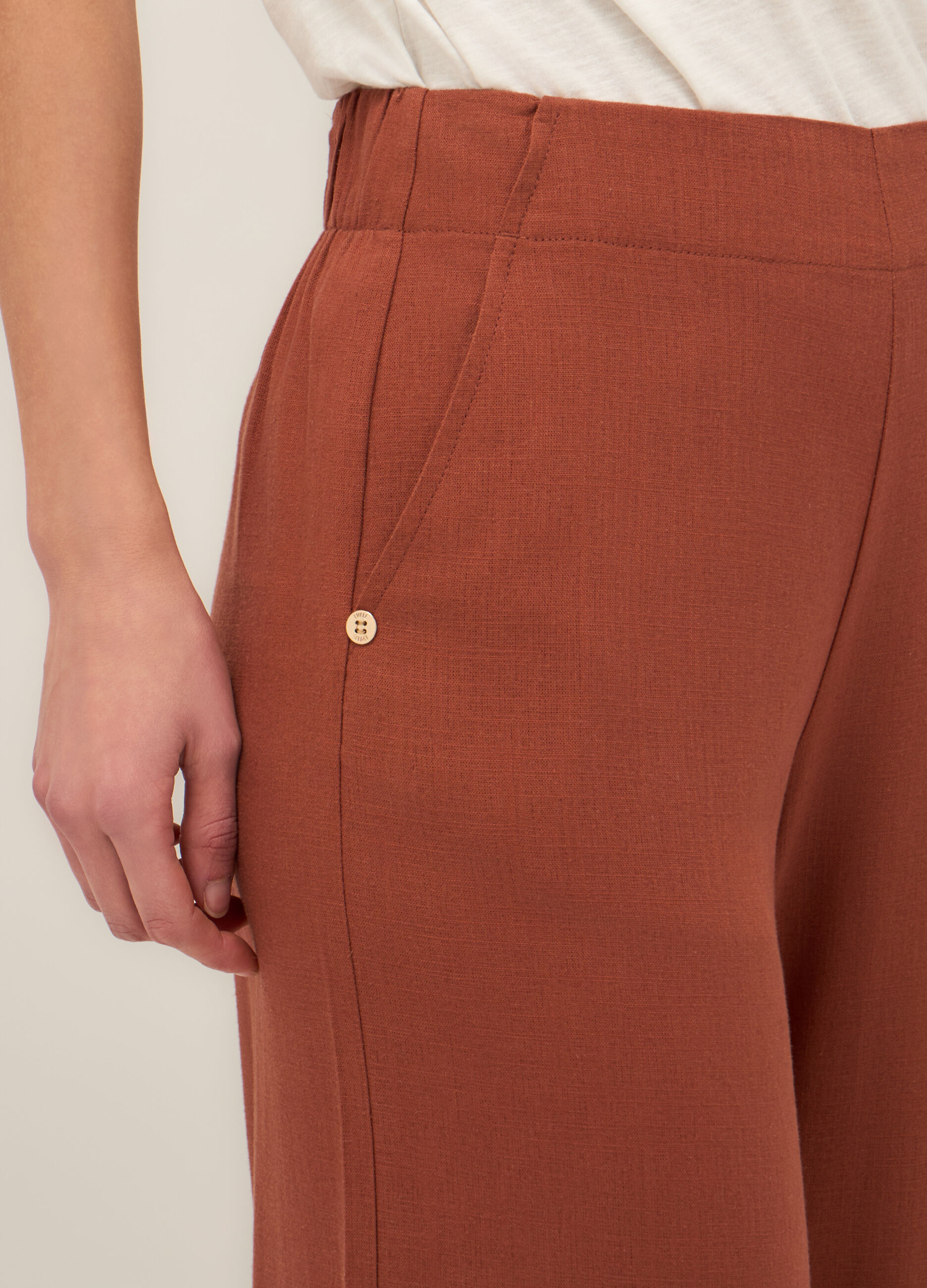 Pantaloni palazzo misto lino donna_2
