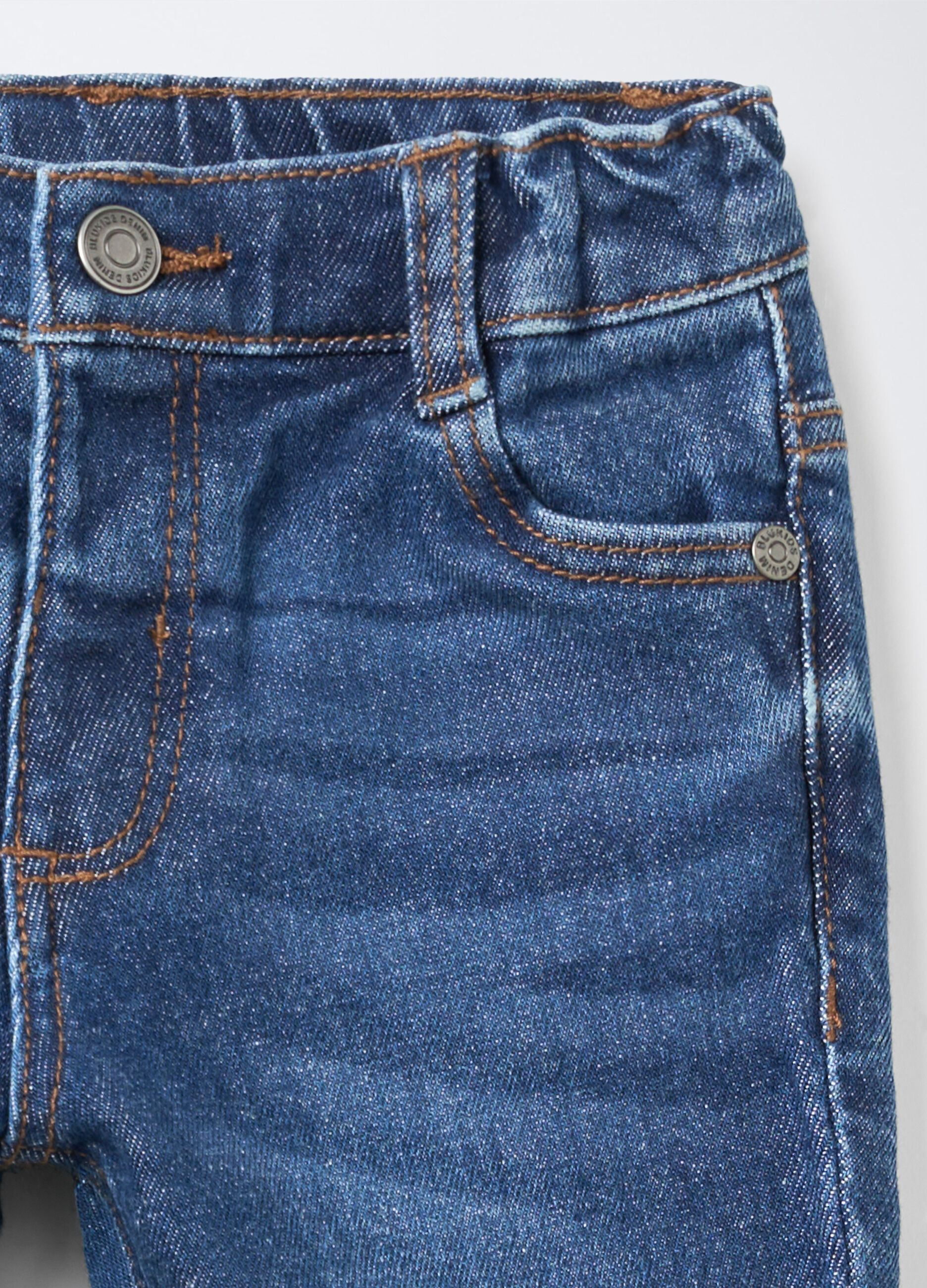 Pantaloni in denim di cotone stretch Straight Fit bimbo_2