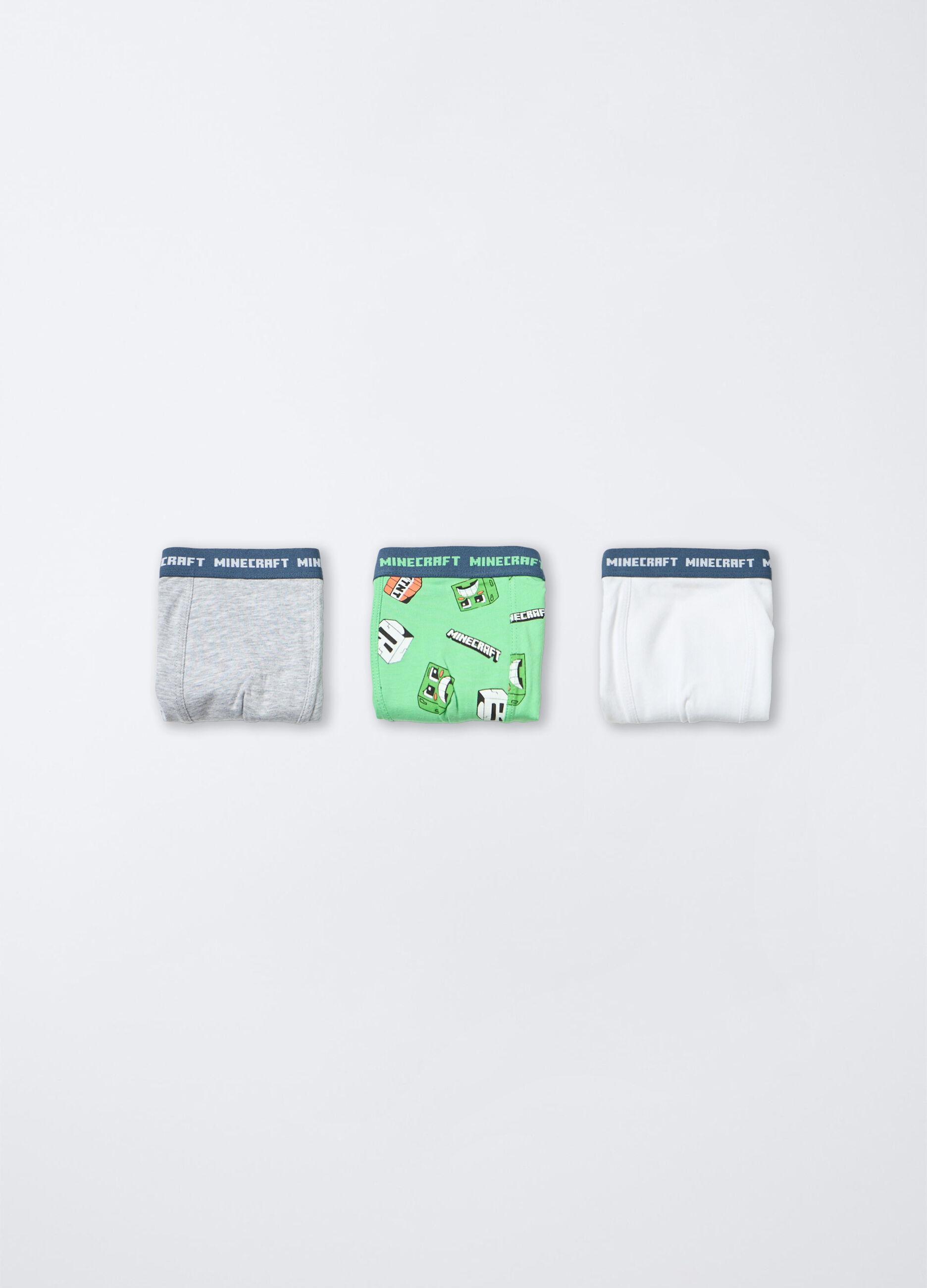 Pack 3 boxer Minecraft in jersey di cotone stretch bambino_0