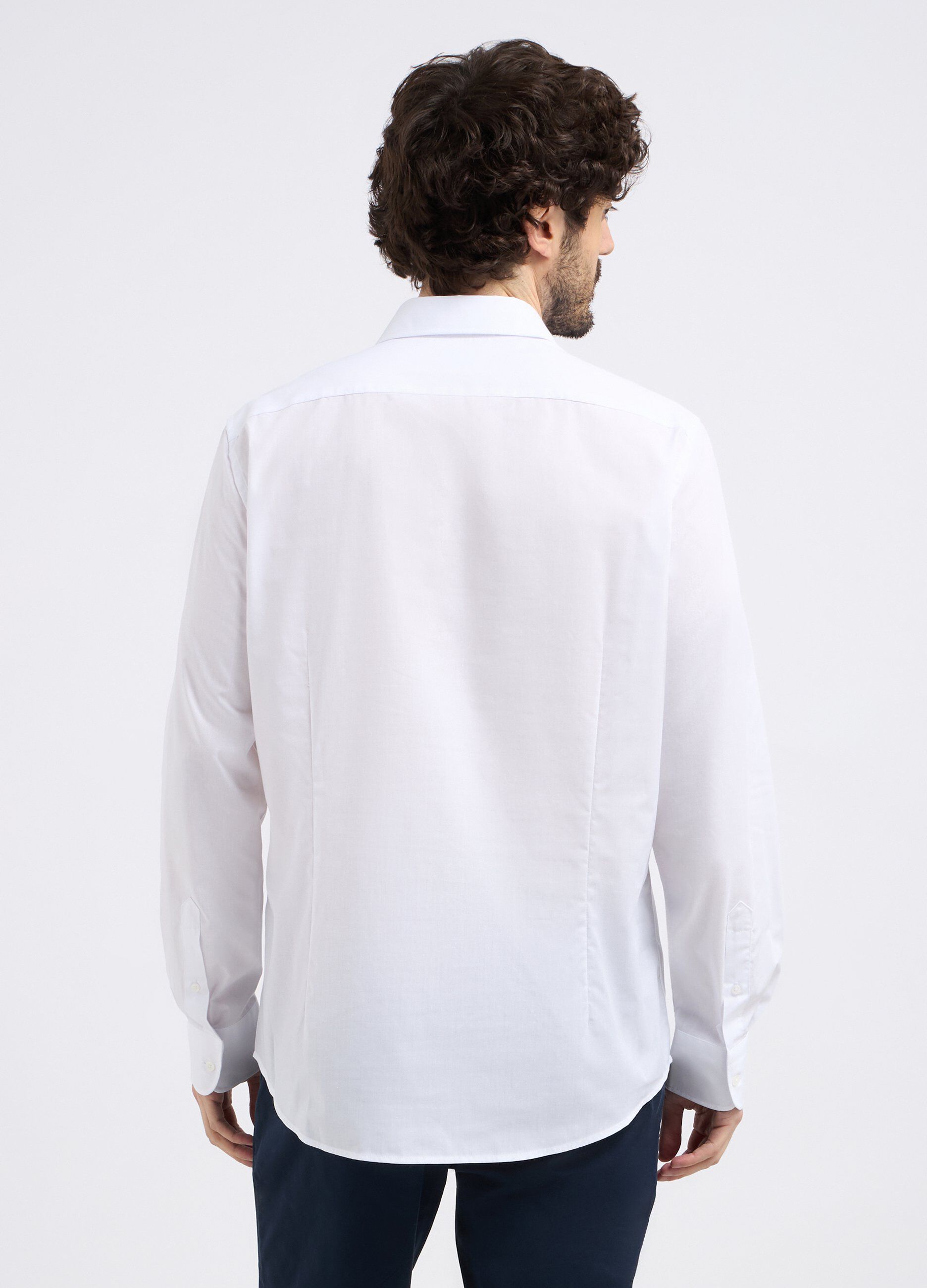 Camicia a maniche lunghe in tinta unita uomo_1