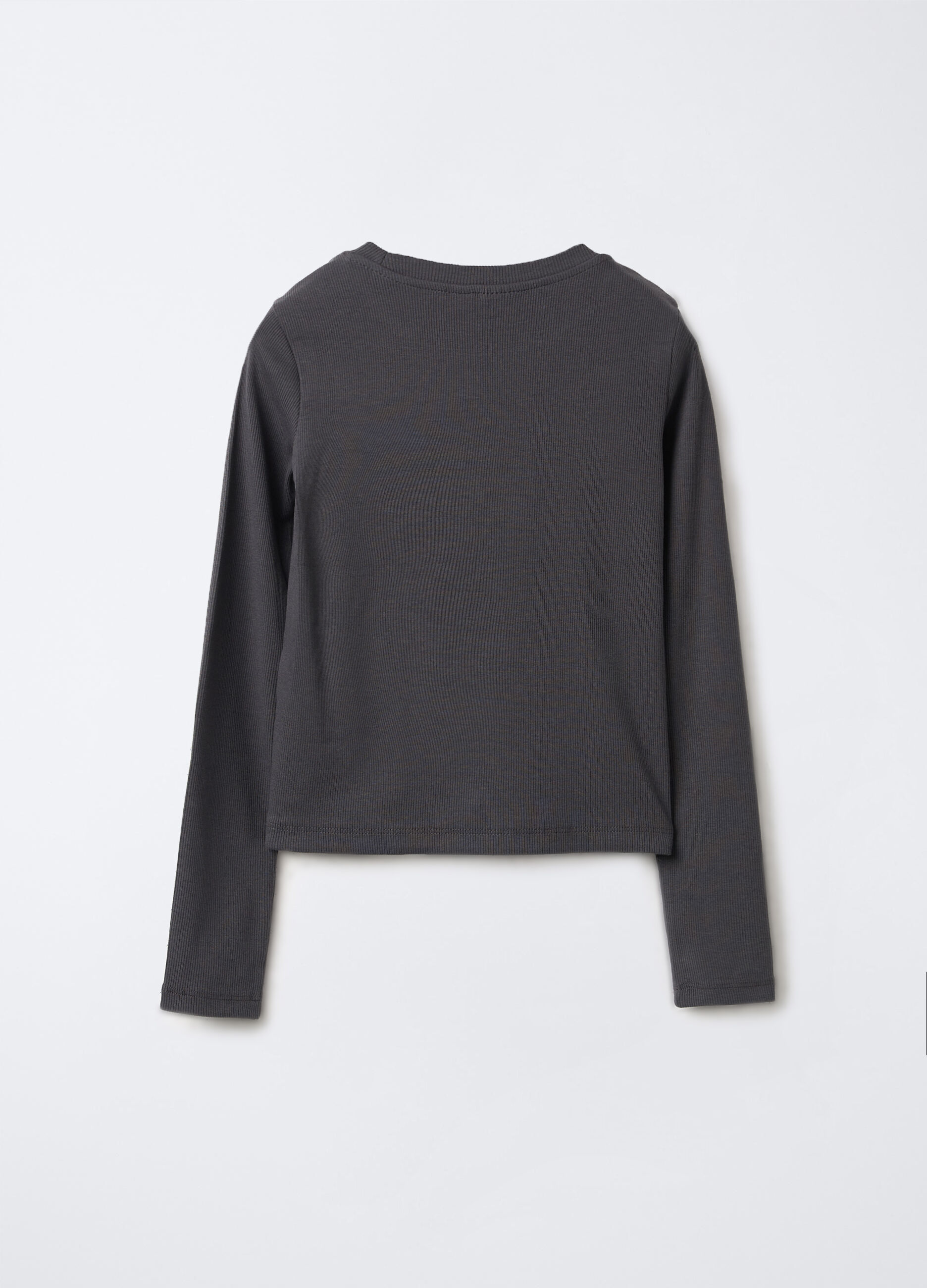 T-shirt in costina di cotone stretch Fit Slim ragazza_1
