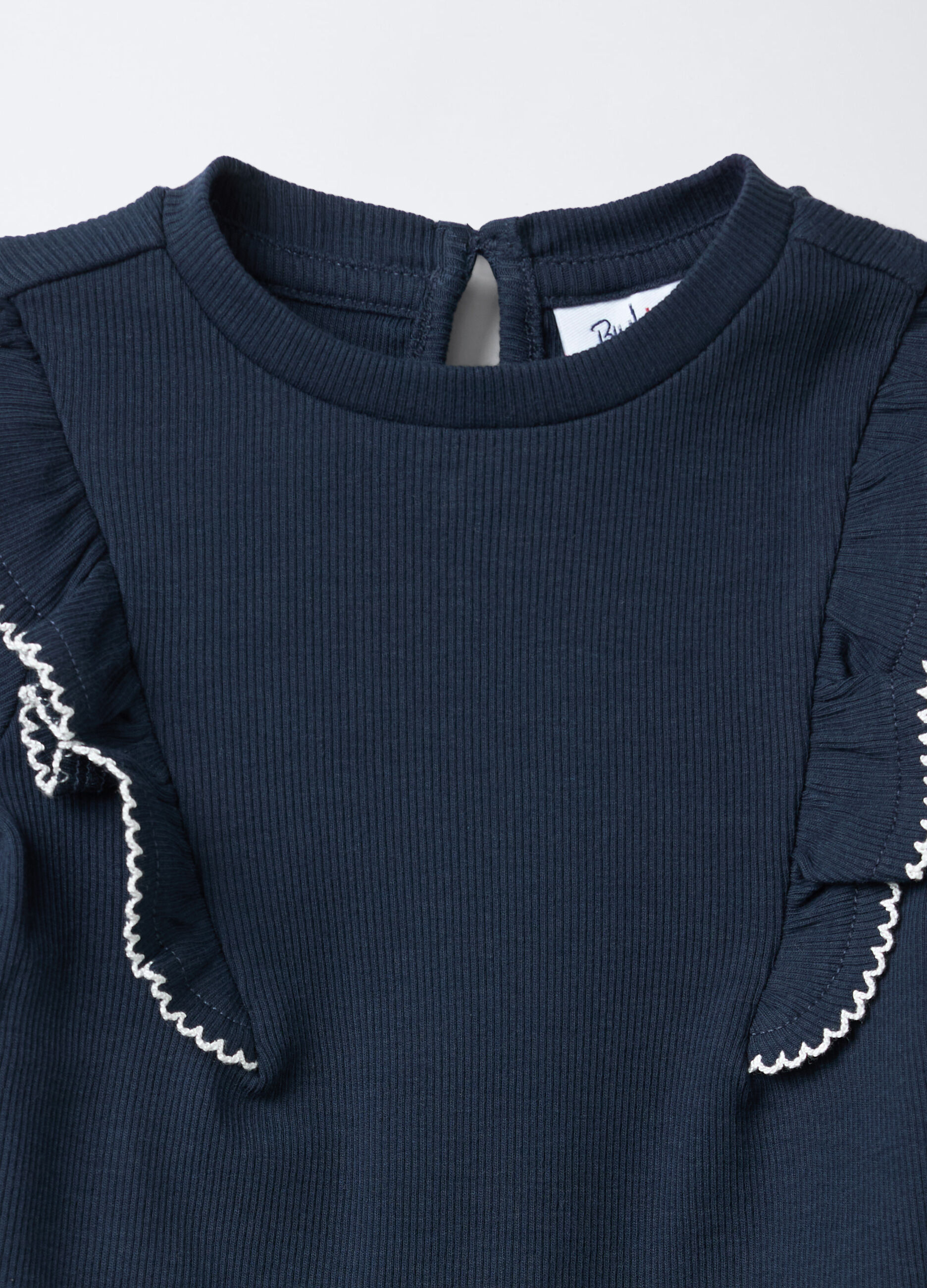 T-shirt in costina di cotone stretch bimba_2