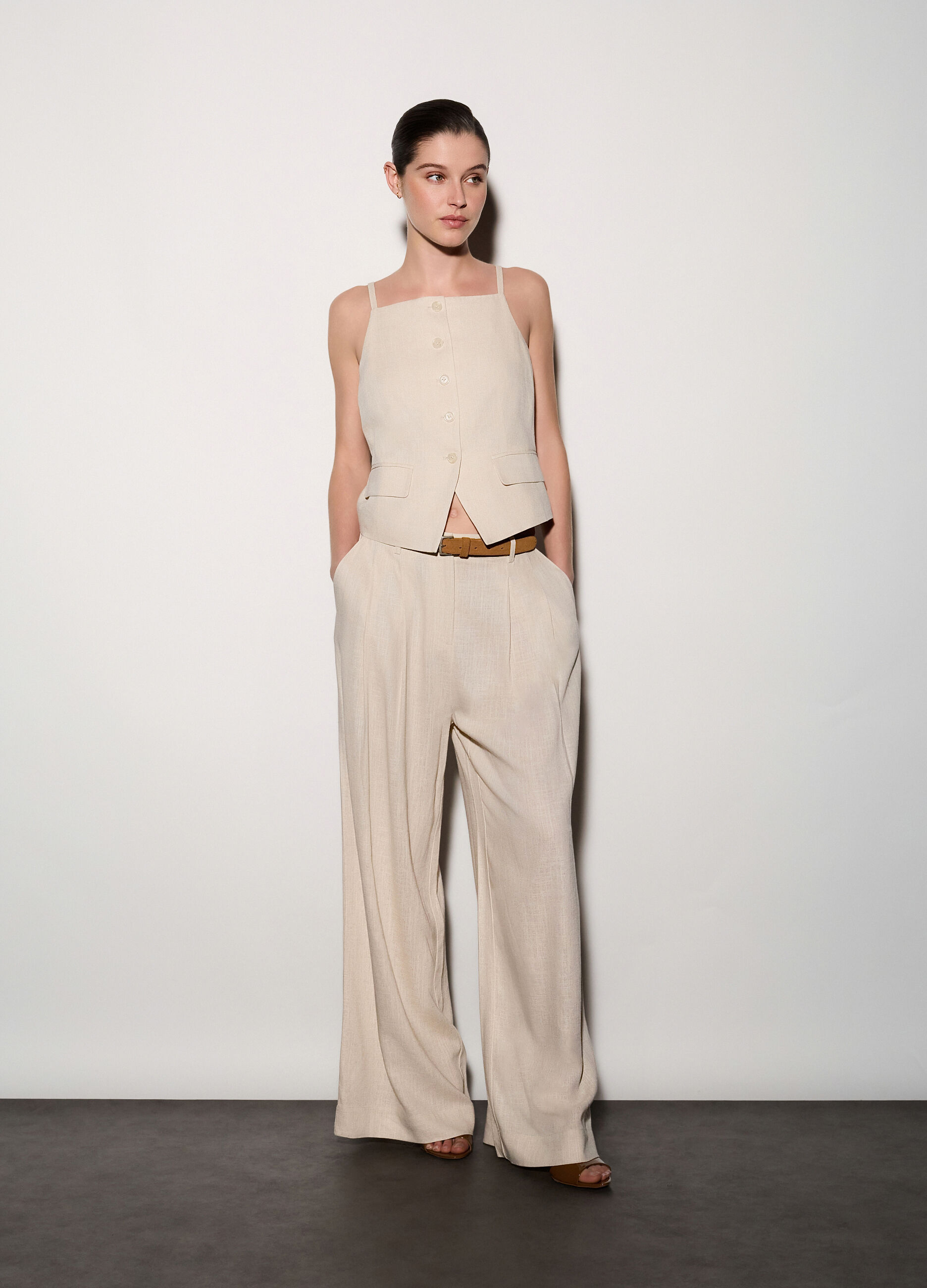 Pantaloni wide leg misto viscosa donna_0
