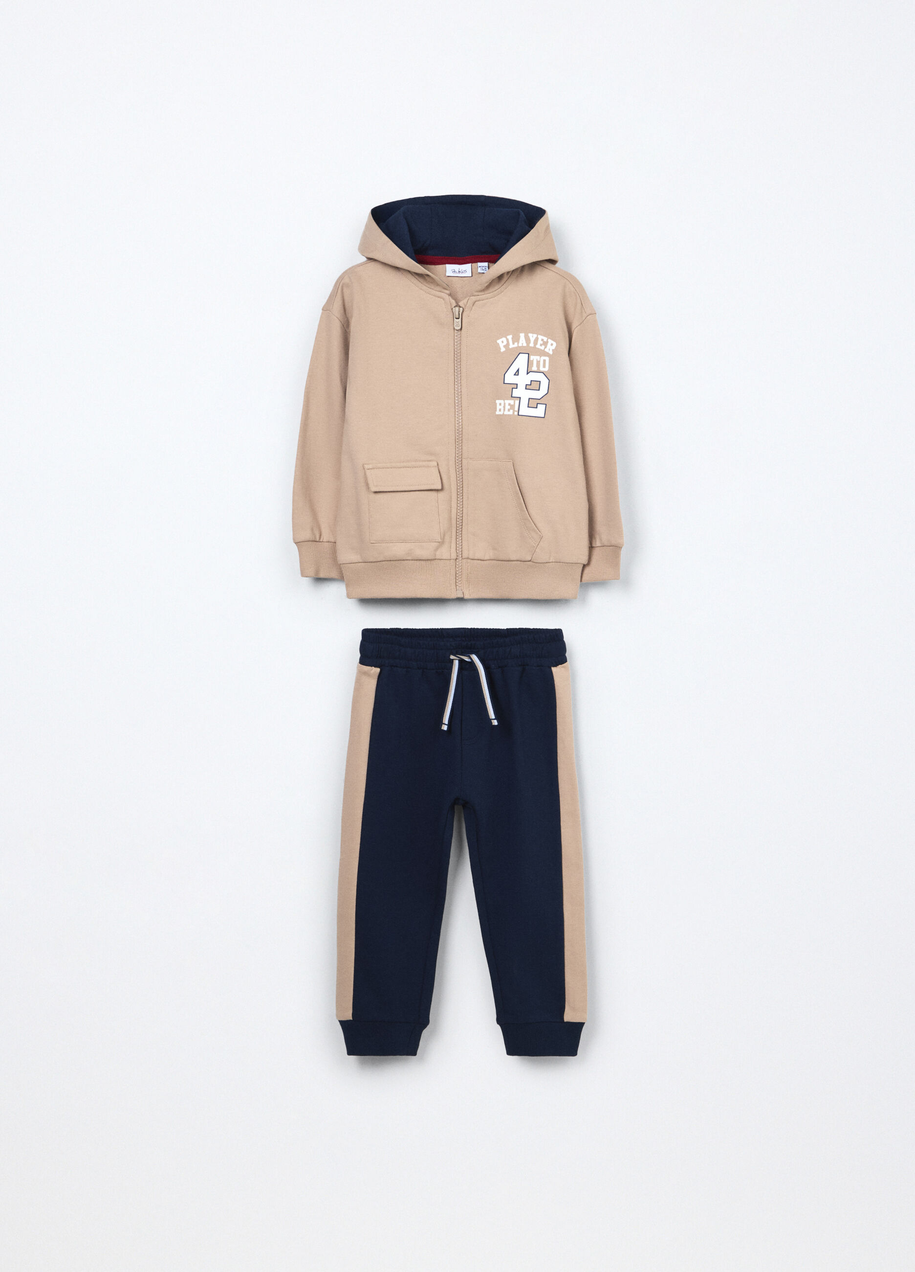Jogging set in french terry di puro cotone neonato_0