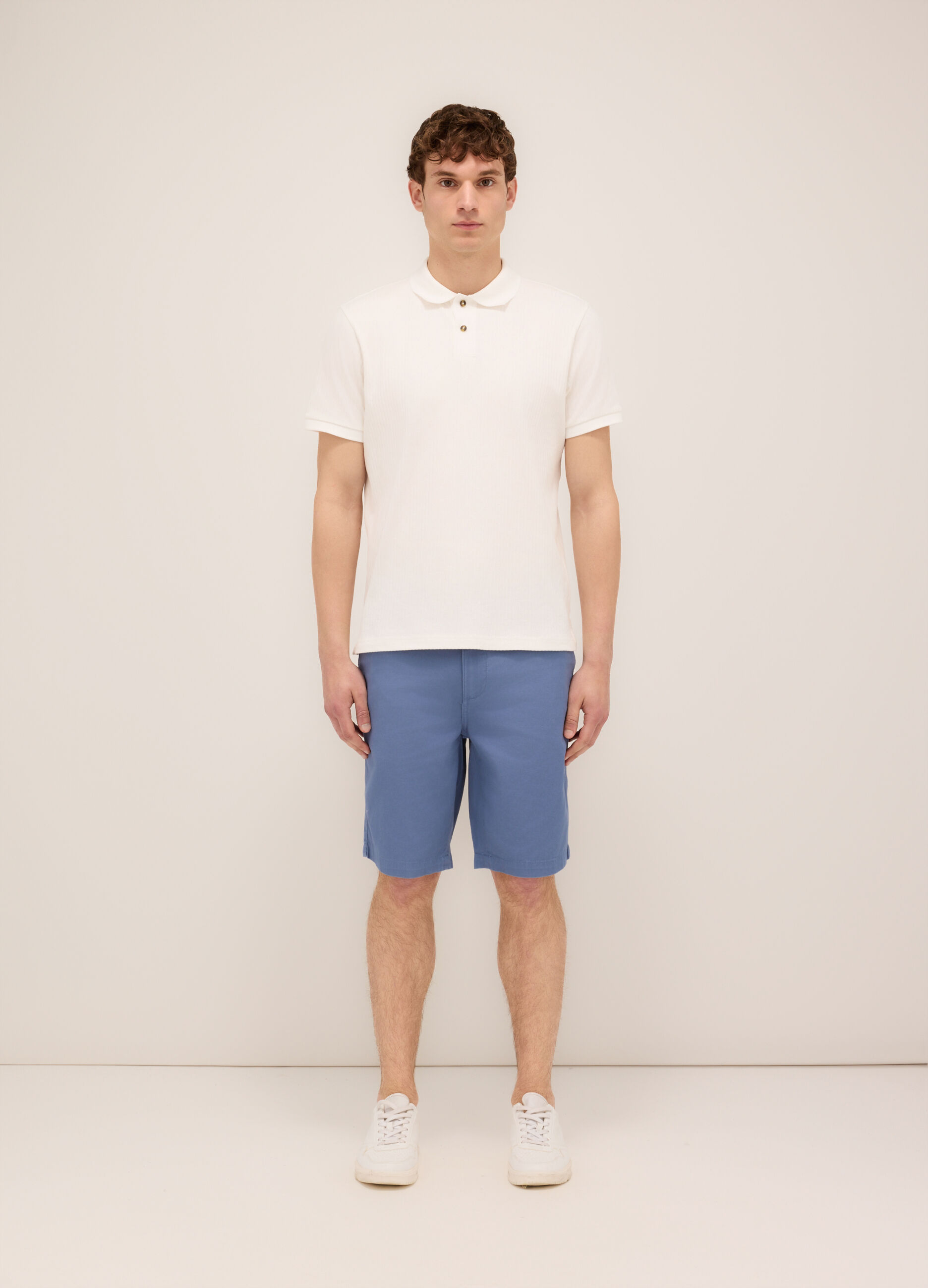 Bermuda in twill di cotone uomo