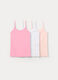 Pack 3 canotte in costina di puro cotone ragazza_0