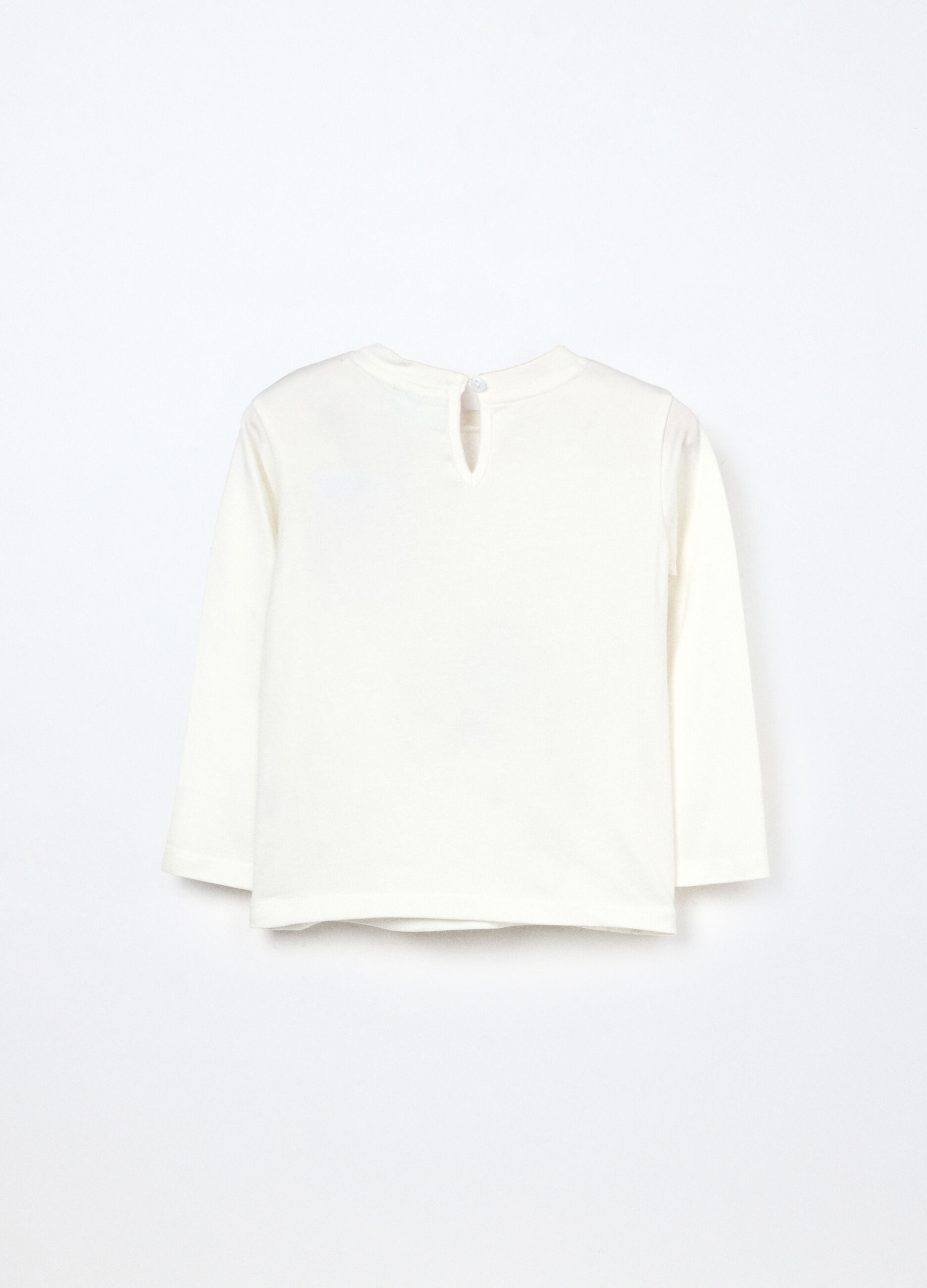 T-shirt a maniche lunghe in cotone stretch neonata_1